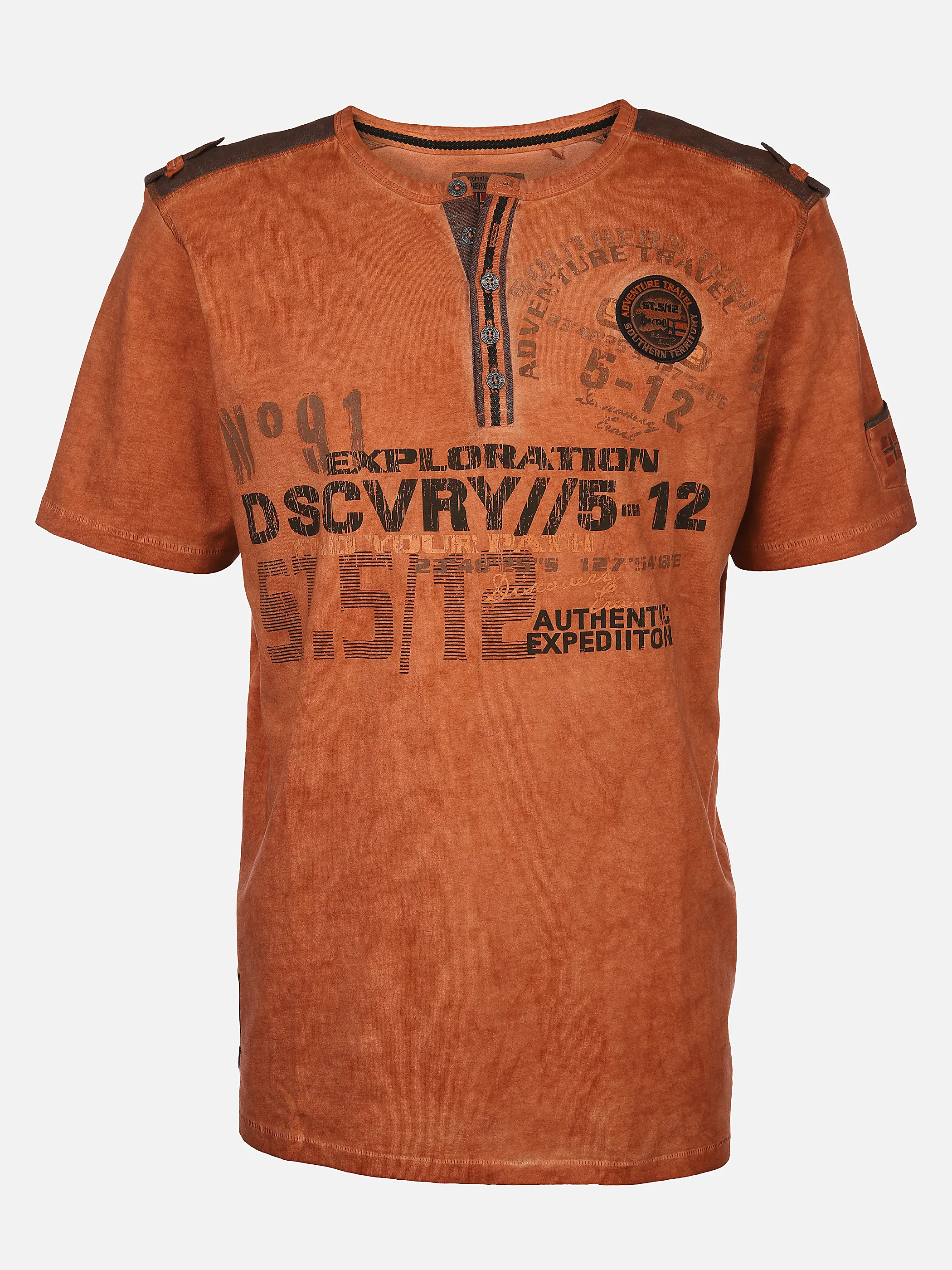 Southern Territory He. Henleyshirt 1/2 Arm print Orange 894391 ORANGE 1 Southern Territory He. Henleyshirt 1/2 Arm print Orange 894391 ORANGE 1