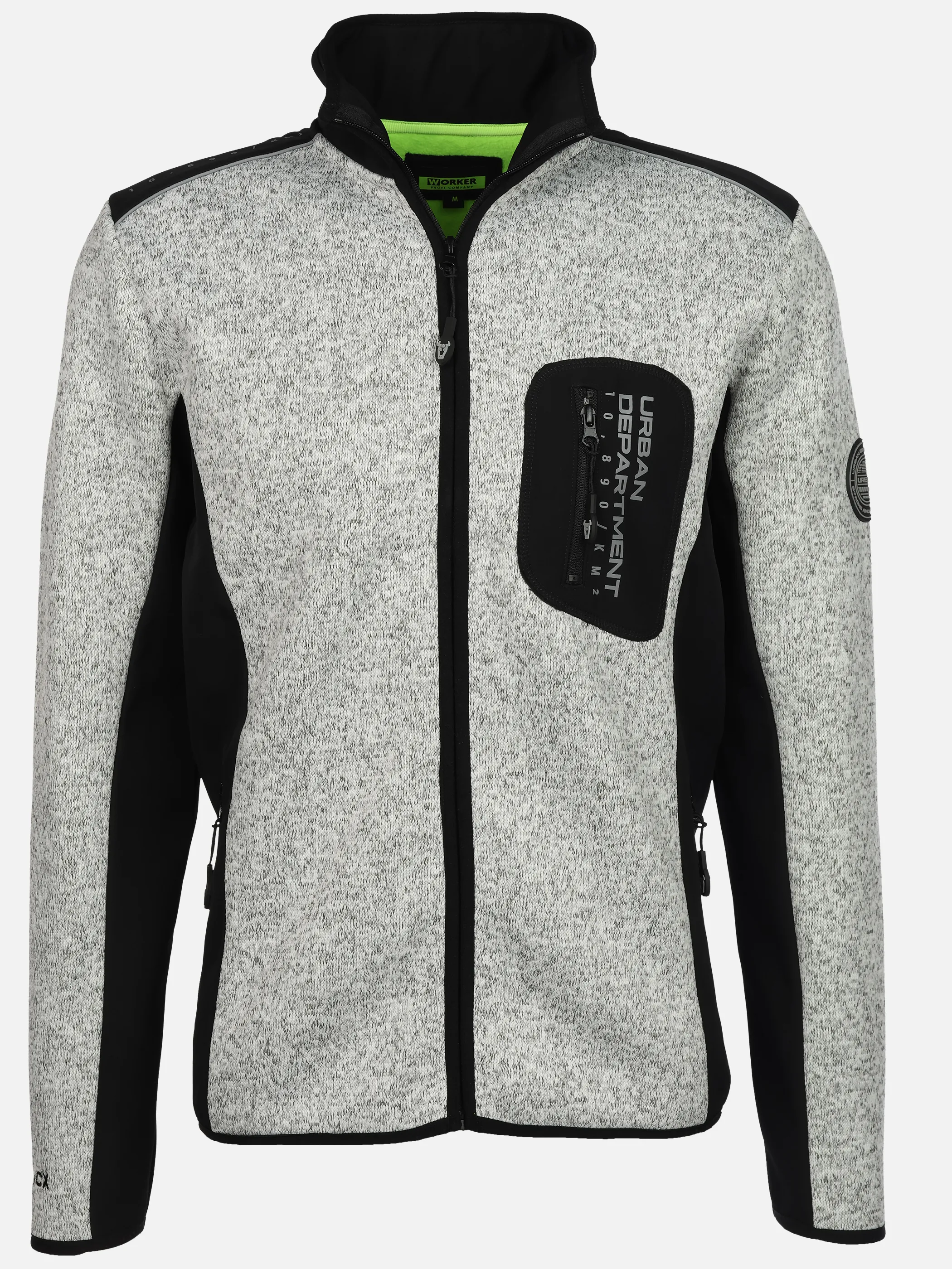 Worker He. Strickfleecejacke neon Grau 929263 GREY ME 1