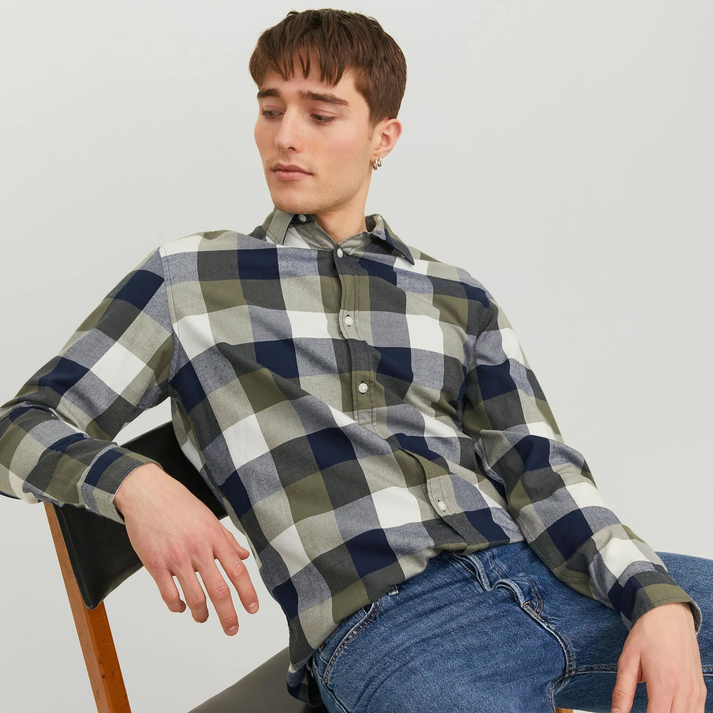 Jack Jones 12235965 JJEBUFFALO TWILL SHIR Grün 878871 176003 4