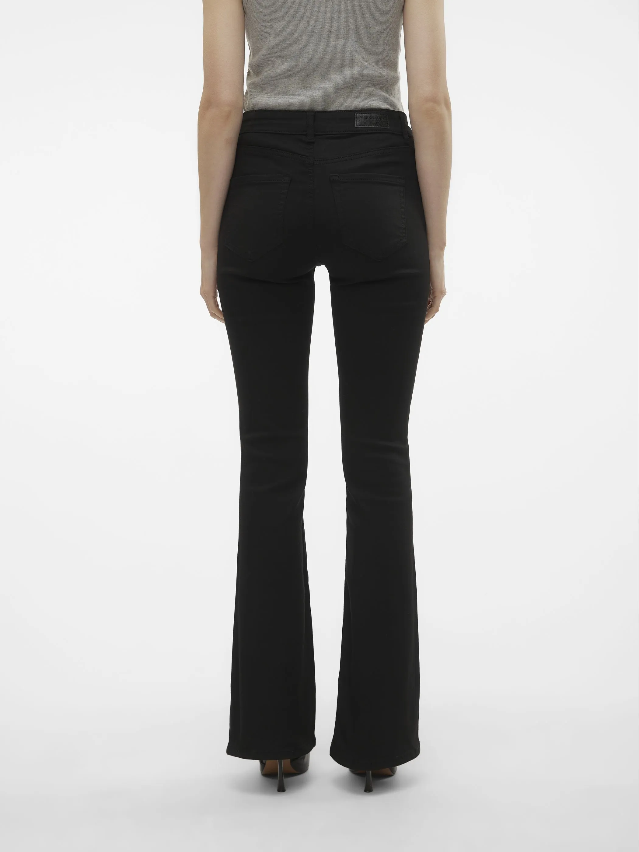 Vero Moda 10305103 VMFLASH MR FLARED JEA Schwarz 898674 177868 2