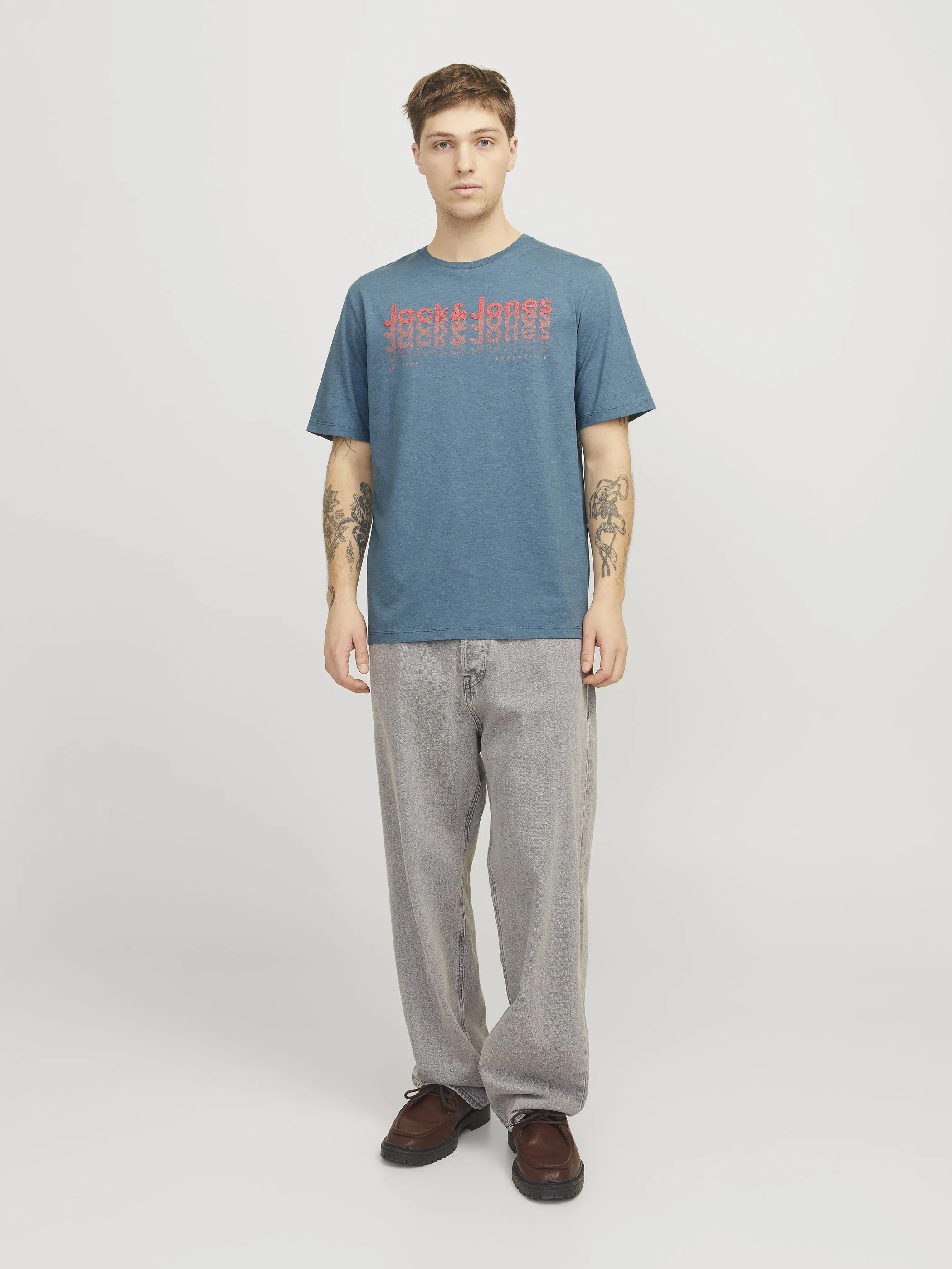 Jack Jones 12269335 JJTEX TEE SS CREW NEC Blau 904459 299276 2