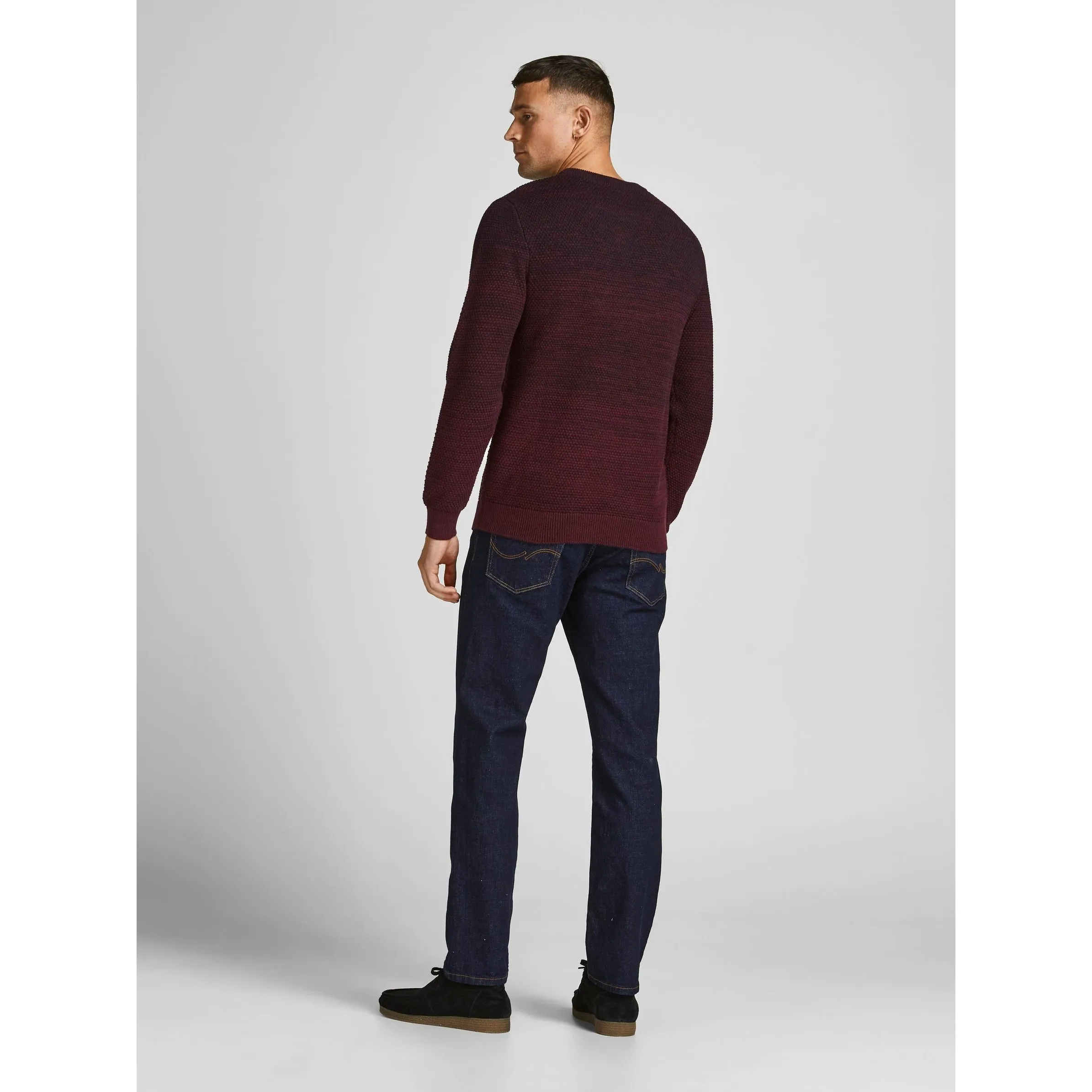 JACK & JONES Jjelewis Knit Crew Neck Sn gebreide trui voor heren, Asfalt/Detail: twisted W. Zwart, M JACK & JONES Jjelewis Knit Crew Neck Sn gebreide trui voor heren, Asfalt/Detail: twisted W. Zwart, M