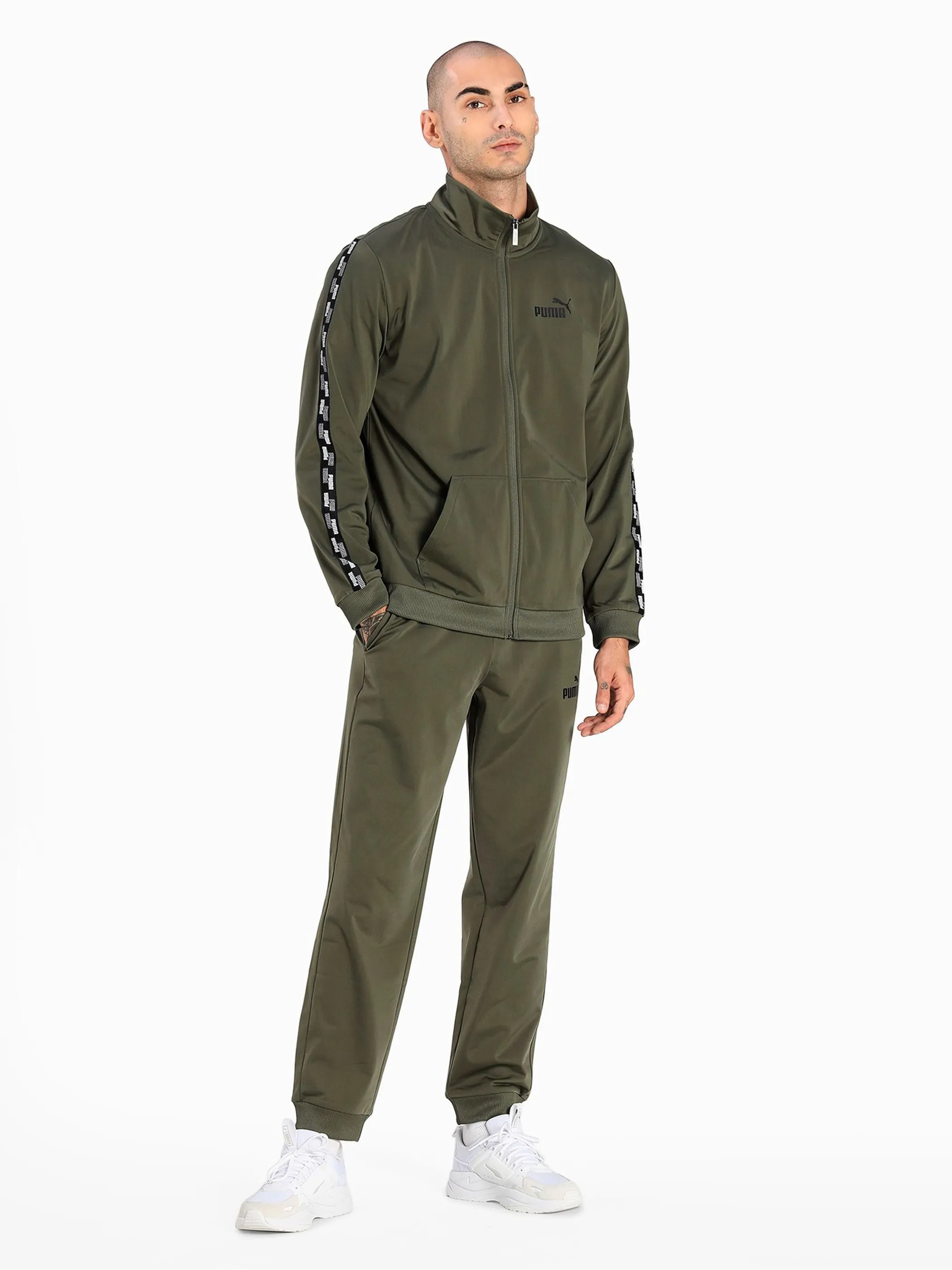 Puma 845845 He-Jogginganzug m. Tape Grün 856613 44 3