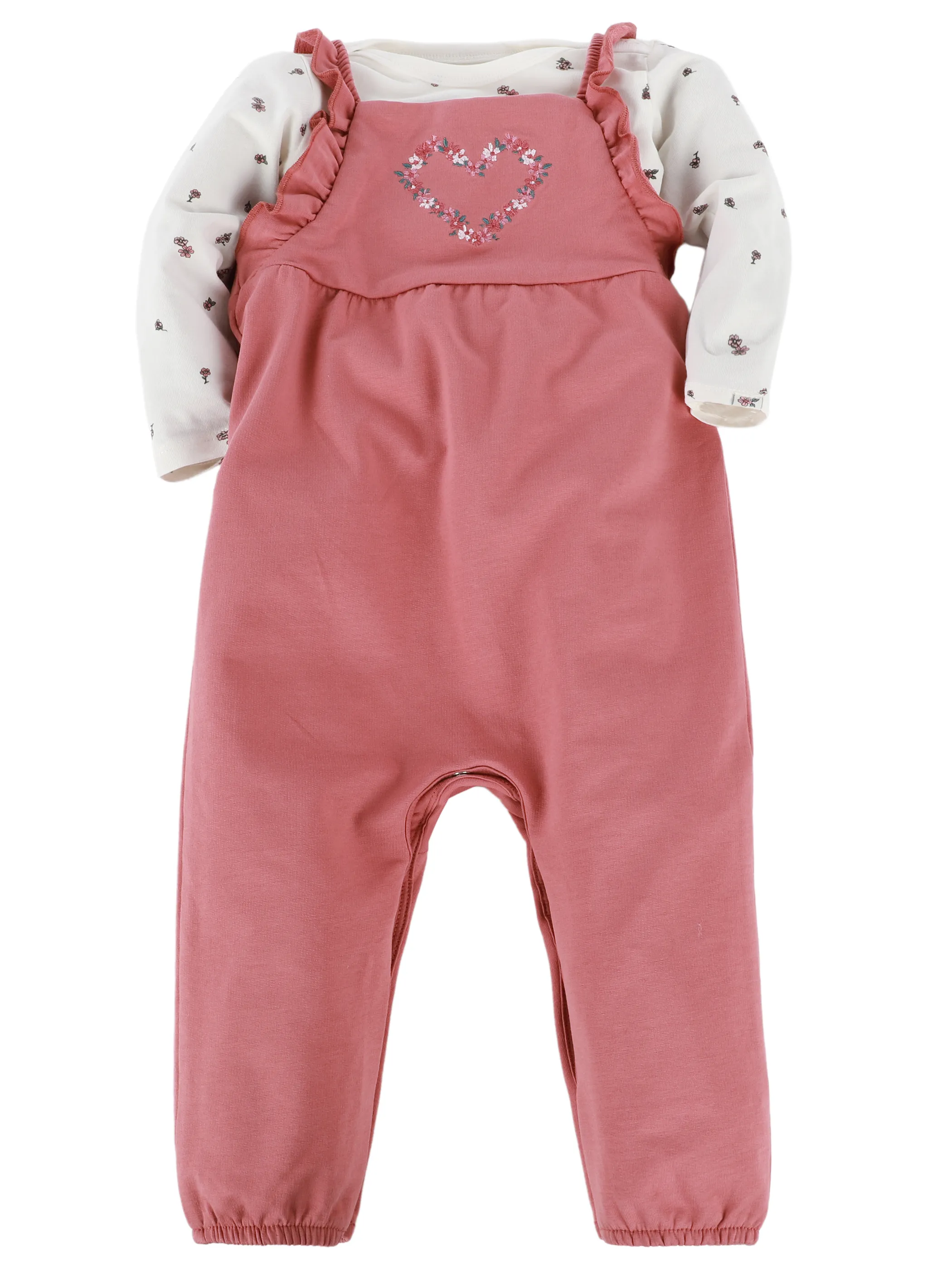 Bubble Gum BM Romper-Set Body mit AOP; Romper mit Herz Appli Rosa 921545 RA 1