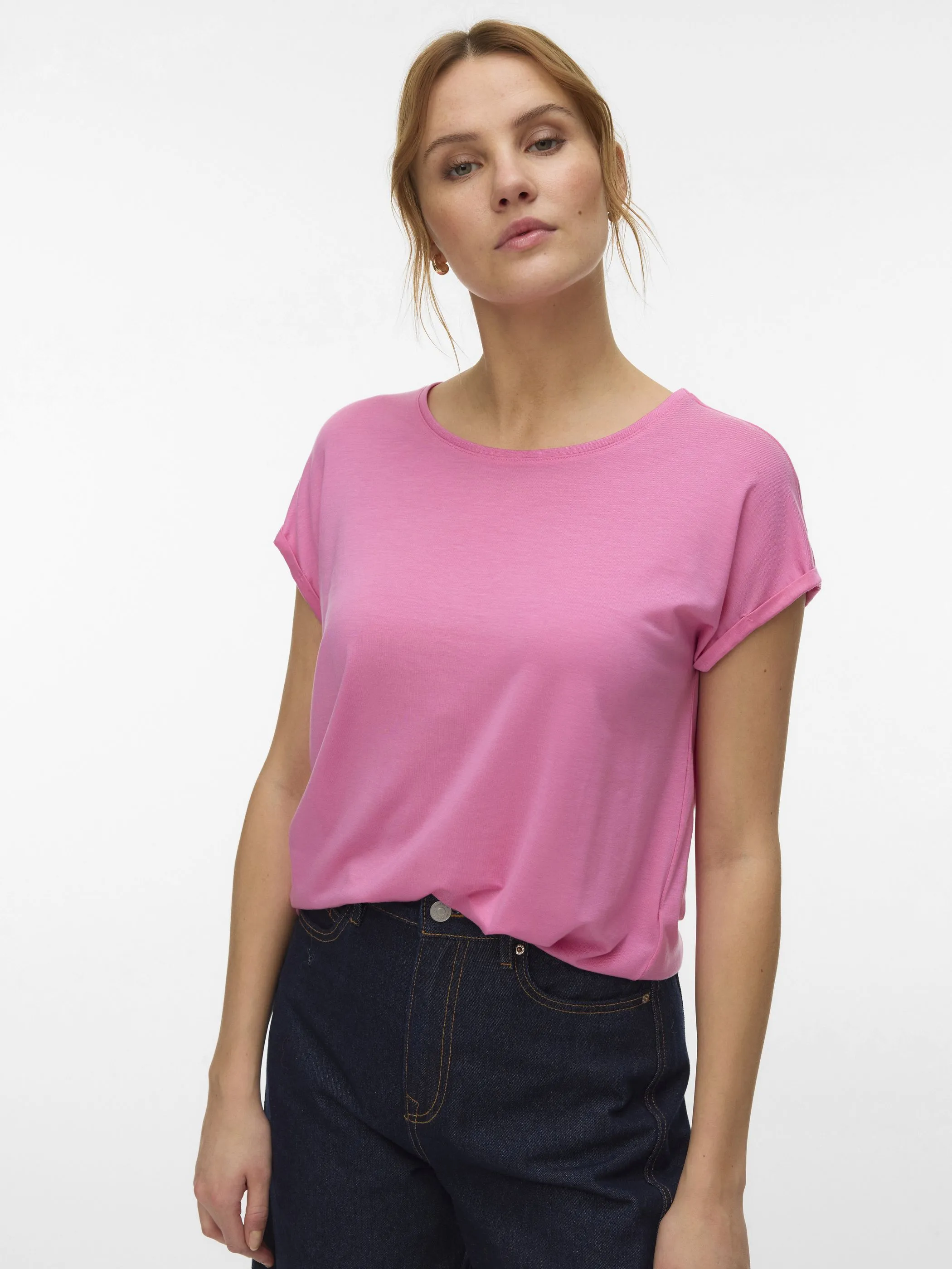 Vero Moda 10284468 VMAVA PLAIN SS TOP GA Pink 873829 294297 5