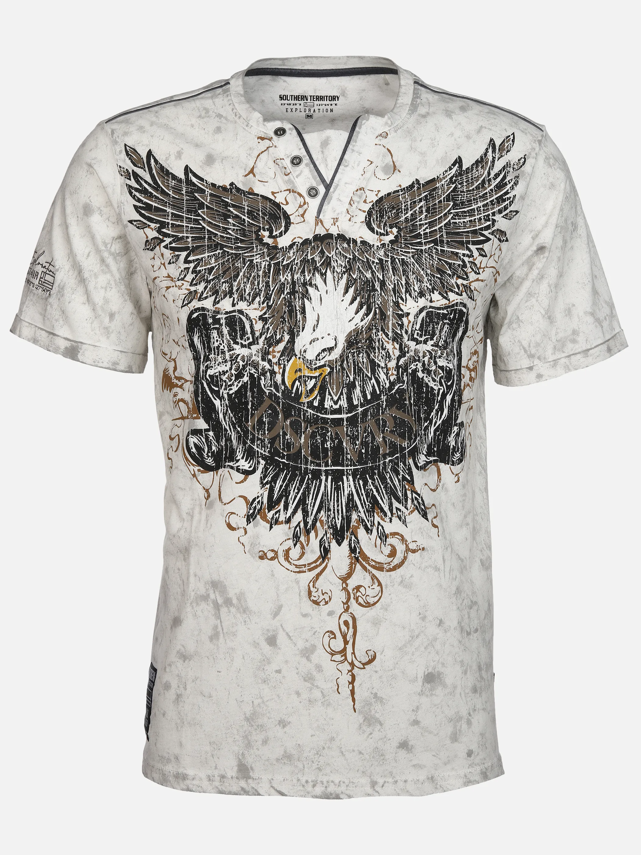 Southern Territory He. Henleyshirt 1/2 Arm 2in1 eagle acid Weiß 898495 OFFWHITE 1