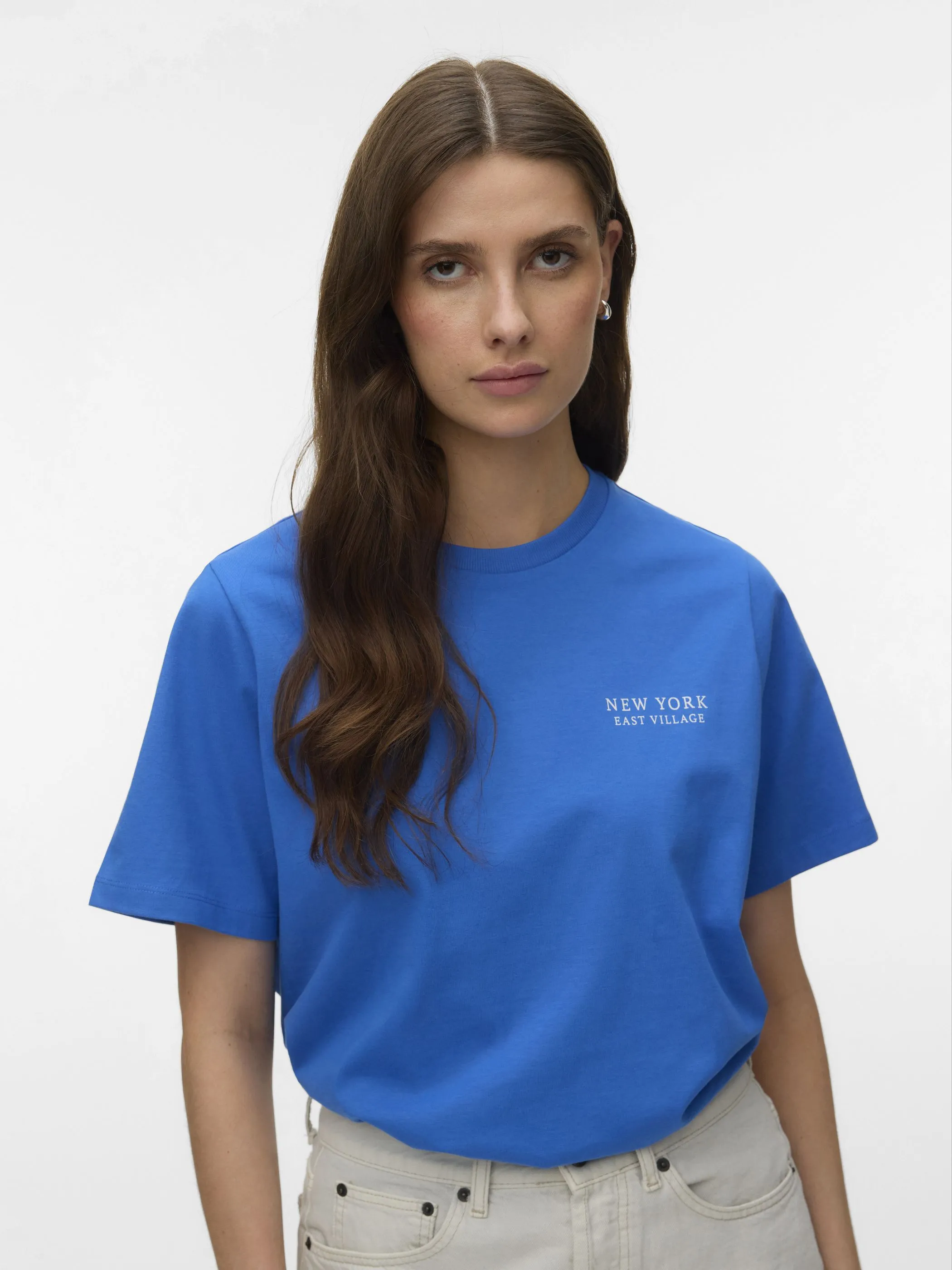 Vero Moda 10338502 VMYVONNE CATY SS TOP Blau 922152 236195003 1