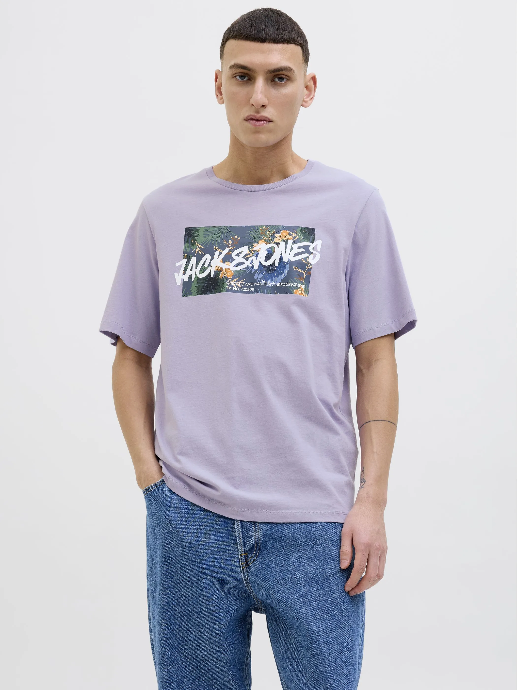 Jack Jones 12269324 JJHAWAII SHAPE TEE SS Lila 904465 177004 2