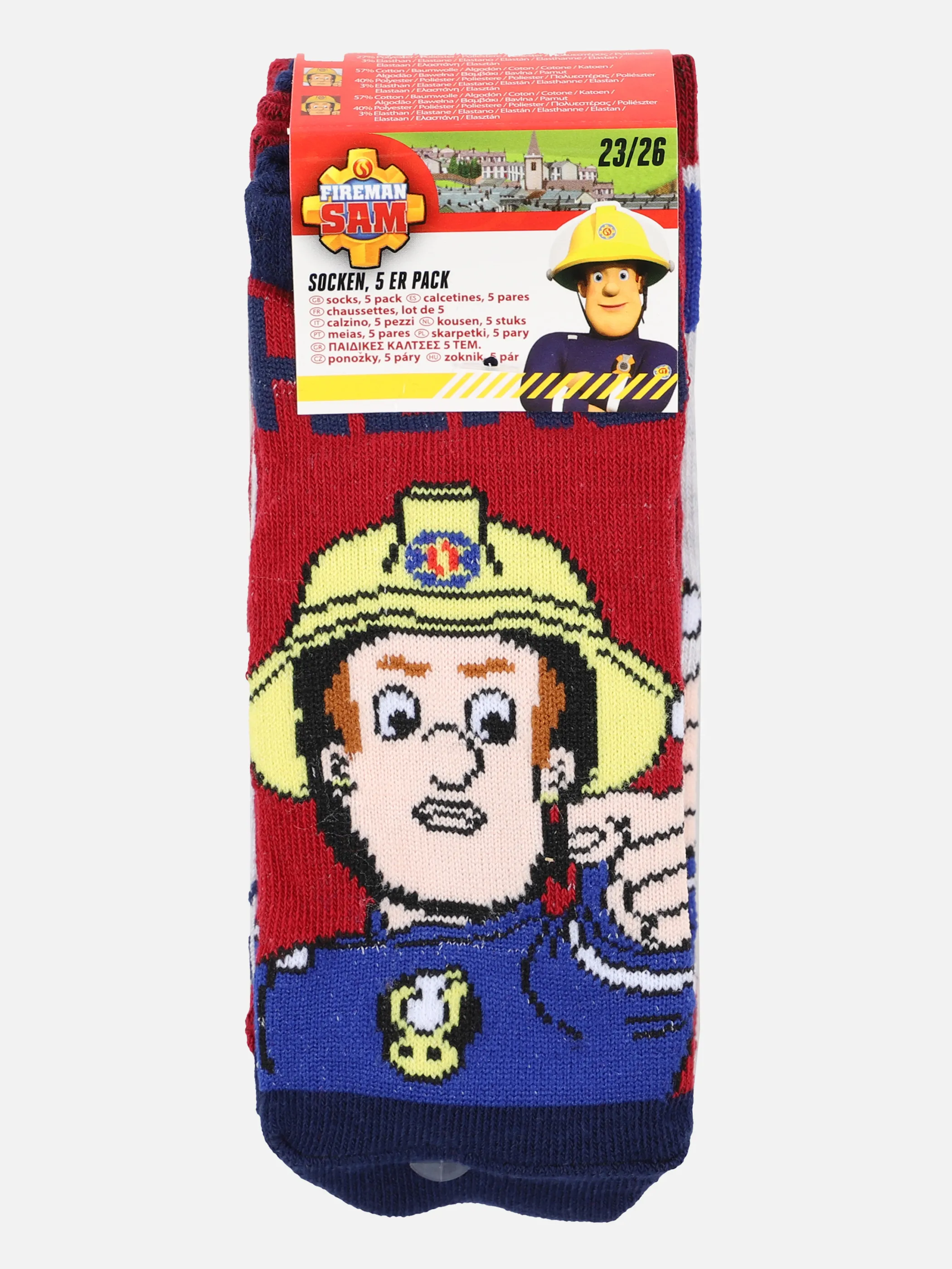 Feuerwehrmann Sam Kn. Socken 5er Sam Bunt 881219 BUNT 3 Feuerwehrmann Sam Kn. Socken 5er Sam Bunt 881219 BUNT 3