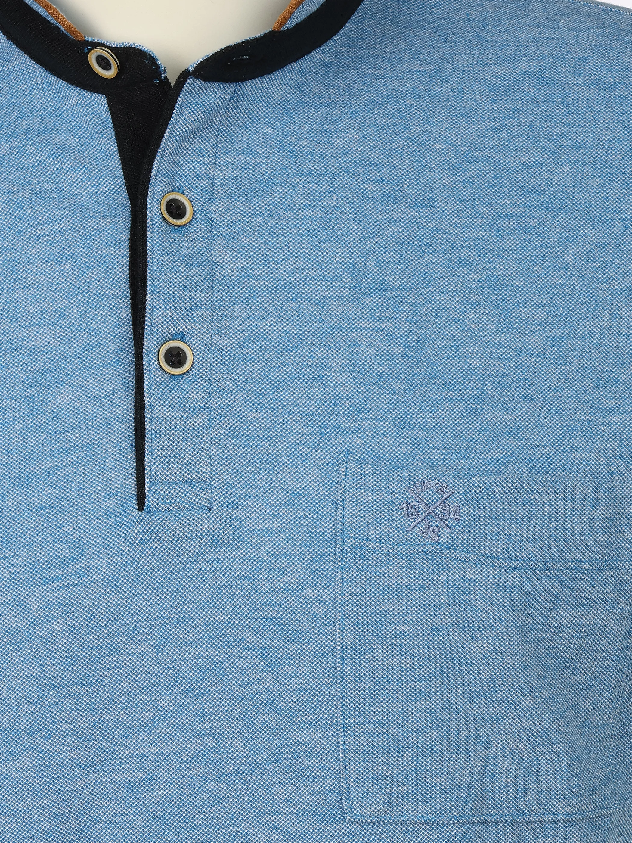 Jim Spencer He. Stehkragenshirt 1/2 Arm twisted Blau 906251 LT BLUE 3