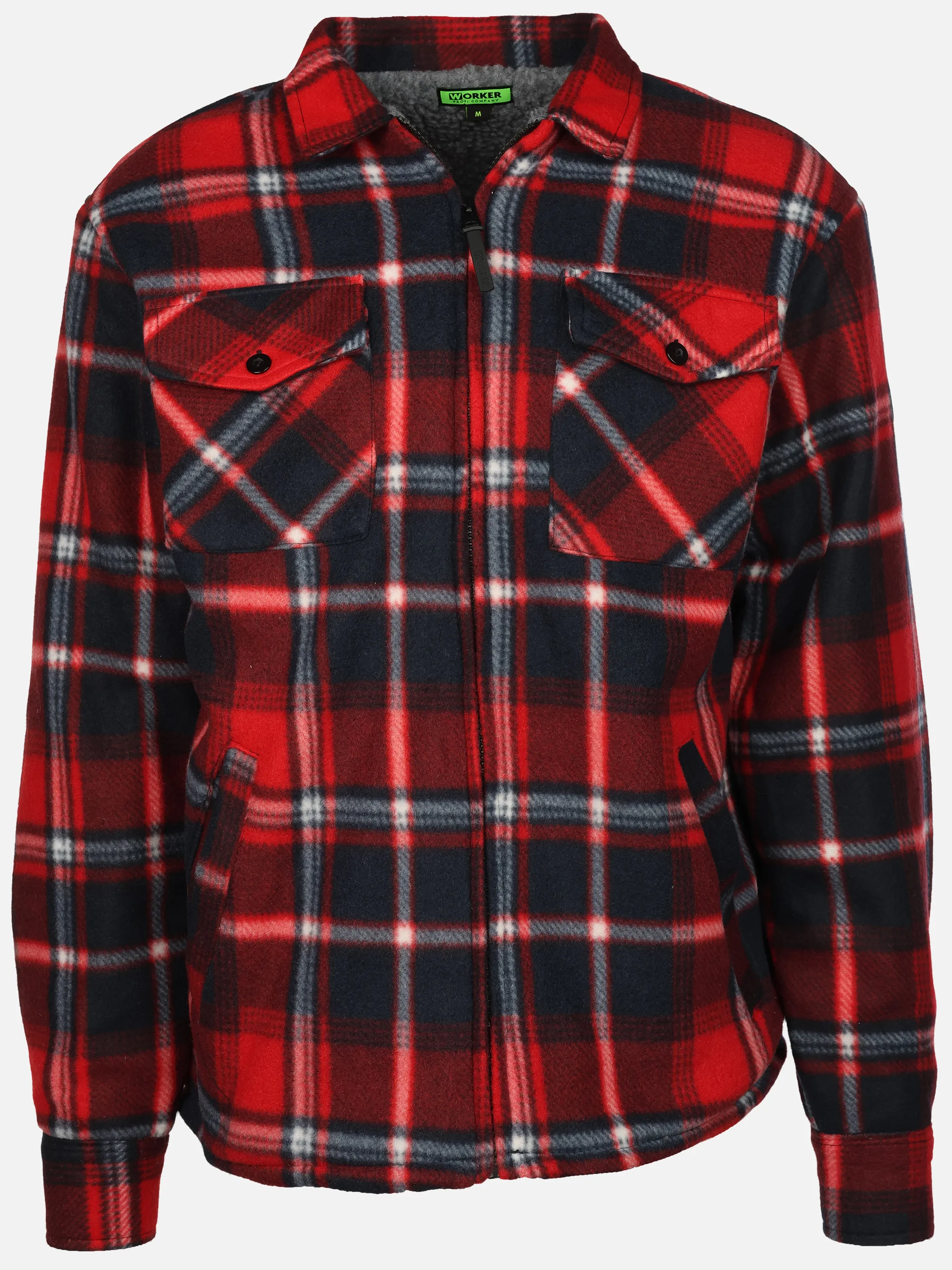 Worker He. Thermohemd wattiert fleece Rot 930765 RED/NAVY 1