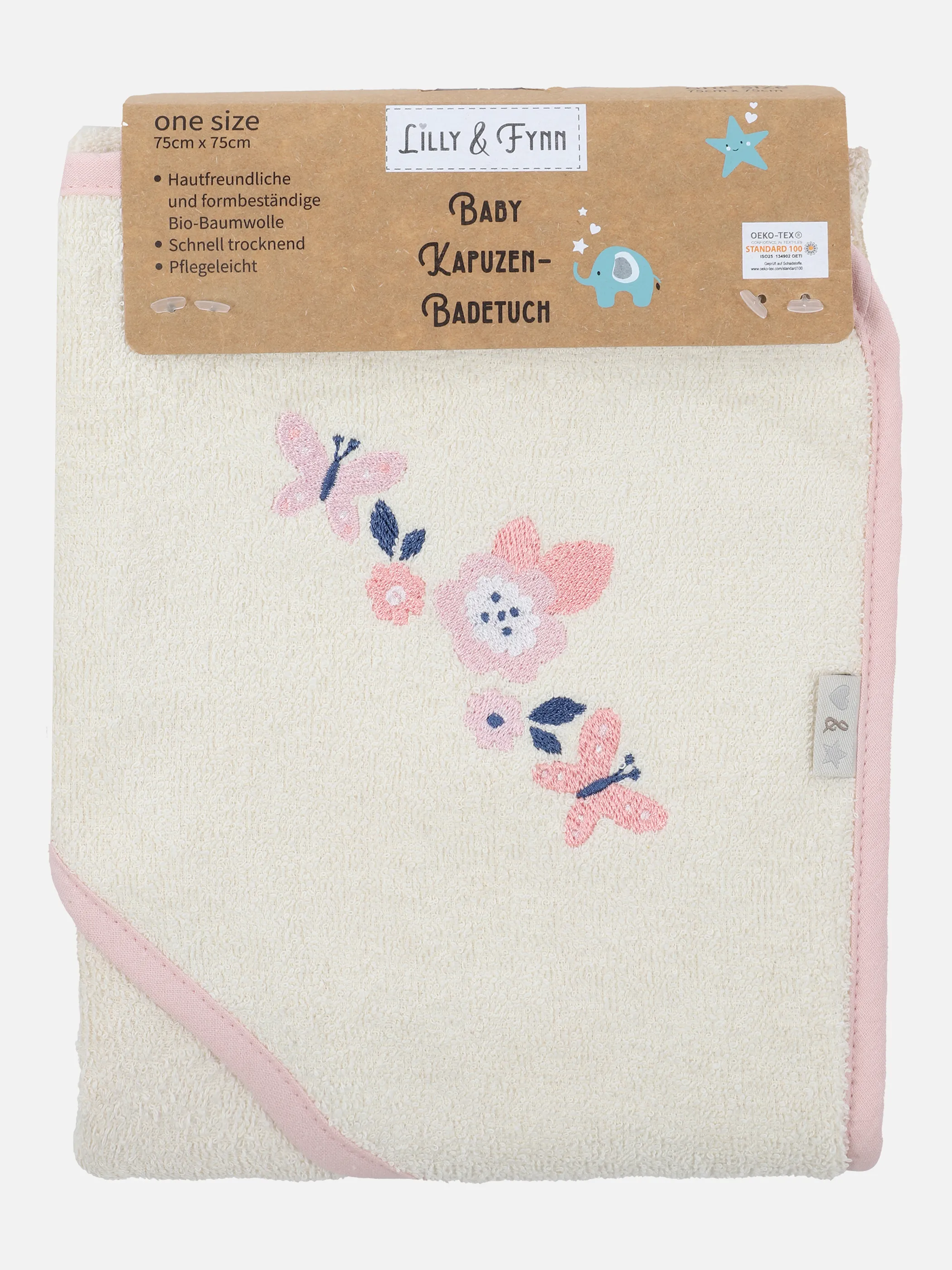 Lilly&Fynn Baby Kapuzenhandtuch Lisa&Frit Rosa 863601 ROSA 2