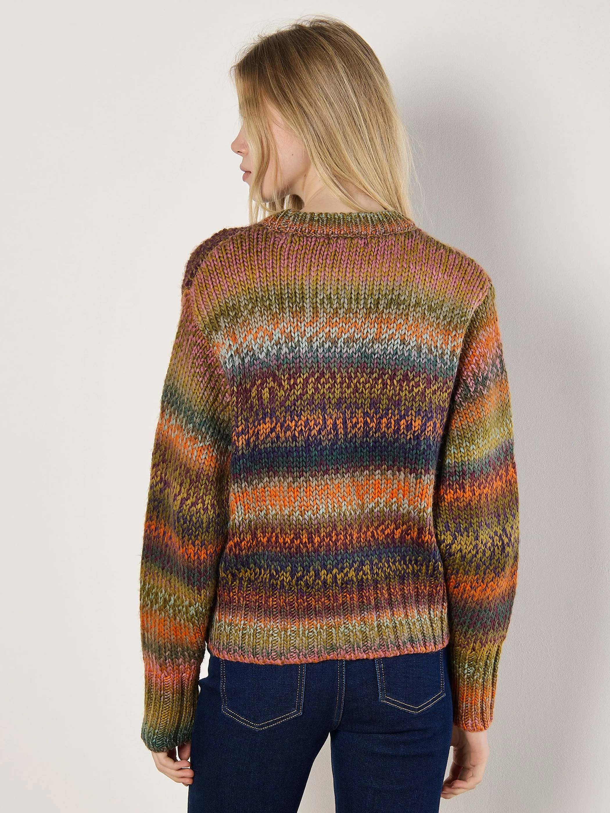Apricot 928619 Apricot Chunky Knit Multi Col Jumper Orange 911393 ORA 2