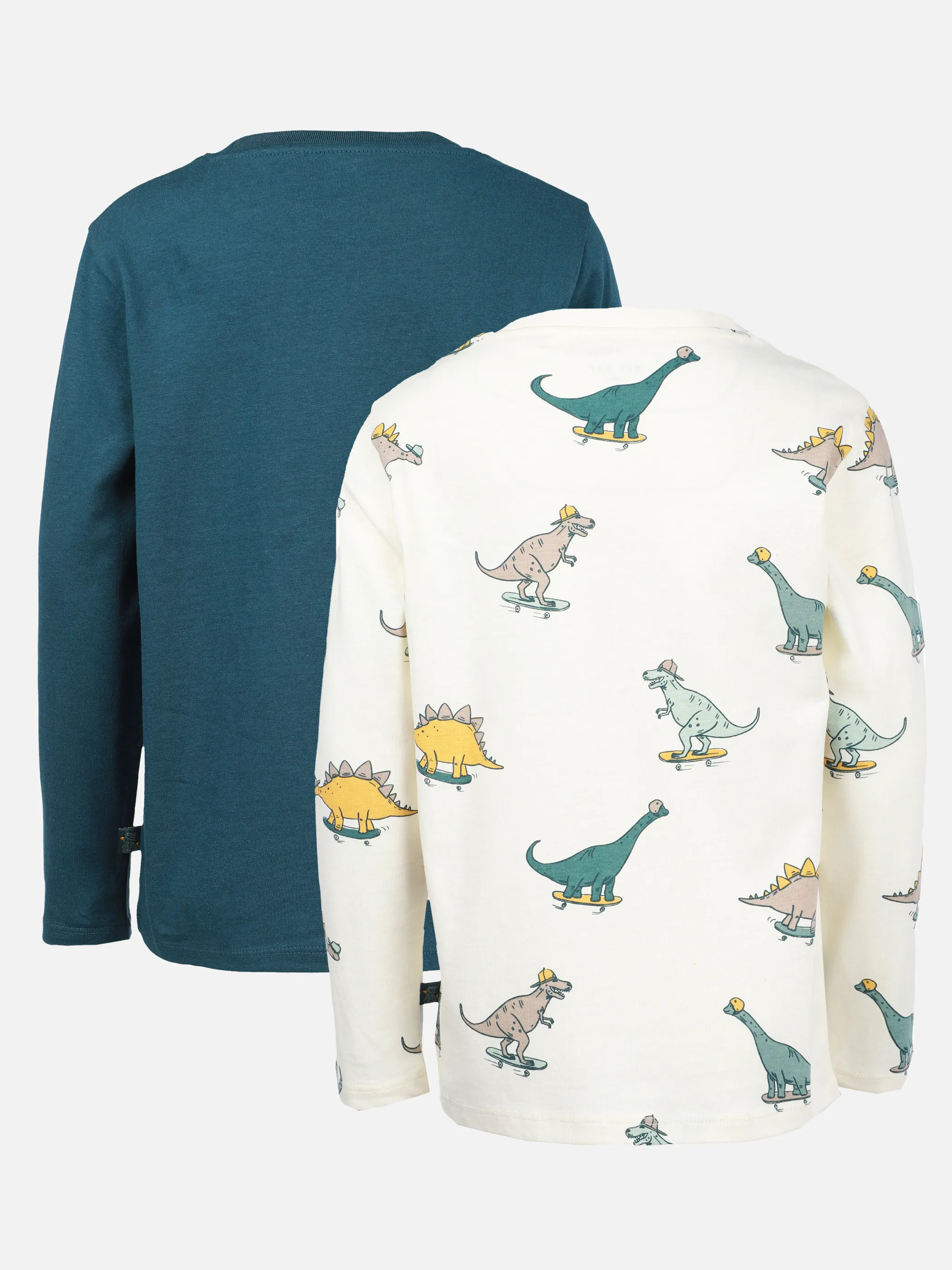 One Way KJ 2pcs Pack Longsleeve mit Dino AOP und Weiß 915228 WEIß/GRÜN 2