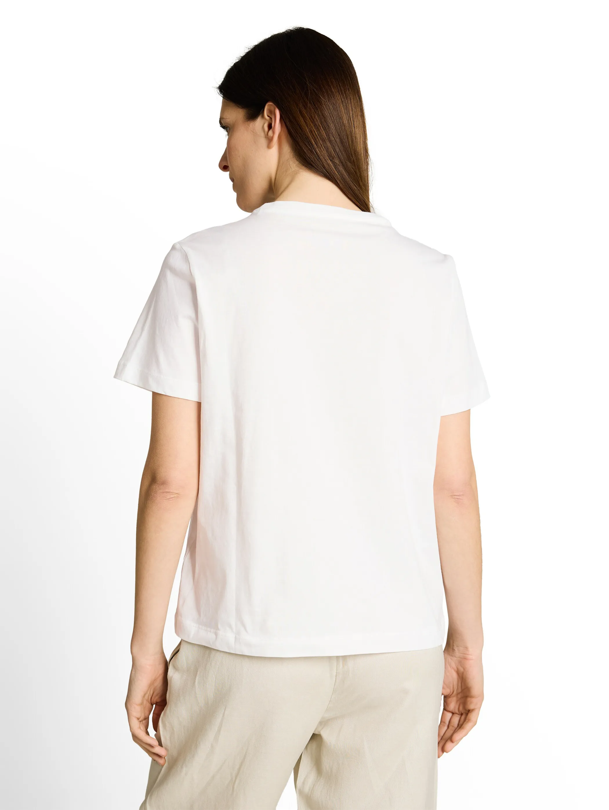 Tom Tailor 1050414 NOS T-shirt basic crew neck print Weiß 922045 10315 2