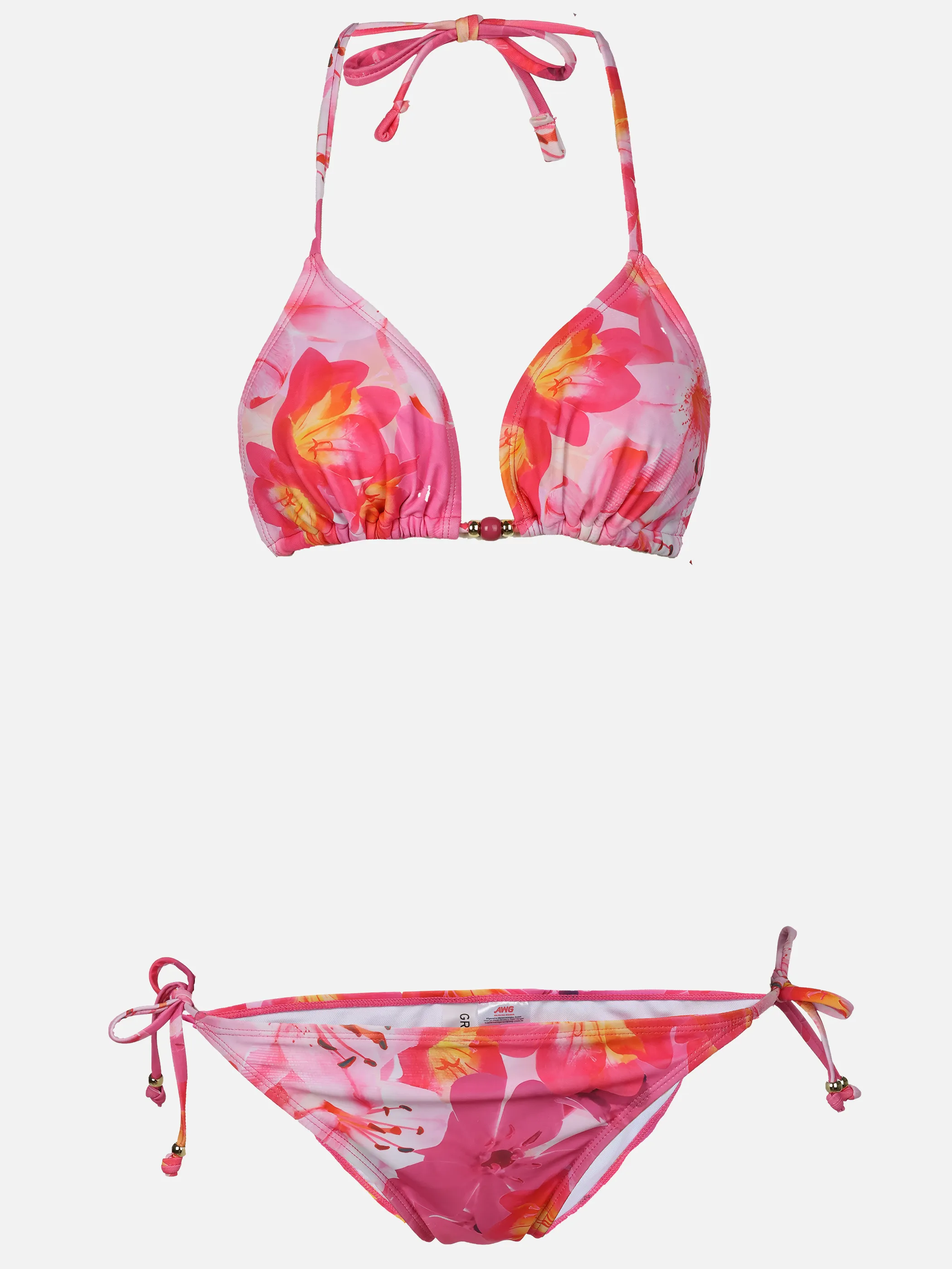 Grinario Sports Da-Bikini Set, m. Perlen, Triangel, AOP Rot 923134 ORCHID 1