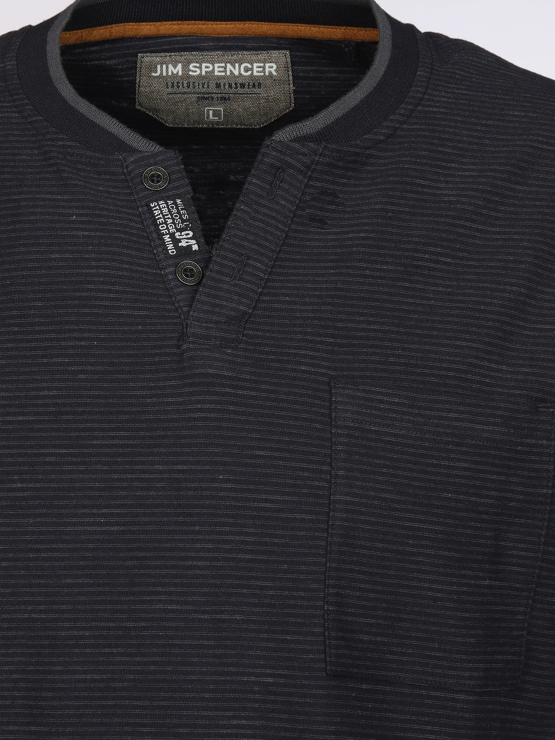 Jim Spencer He. Henleyshirt 1/2 Arm grindle Blau 910917 NAVY 3
