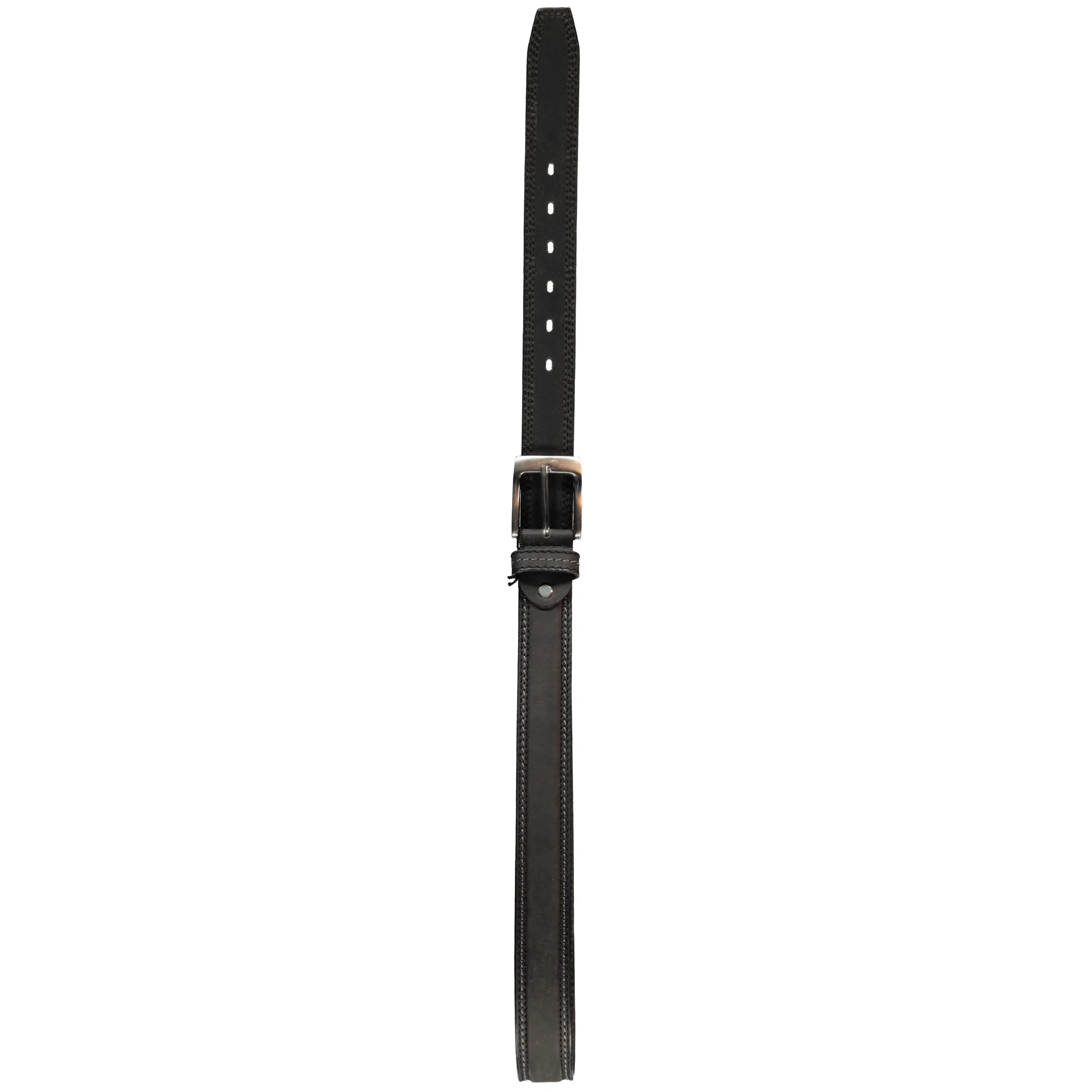 Jim Spencer Ledergürtel Kontraststeppung Schwarz 645143 SCHWARZ 2