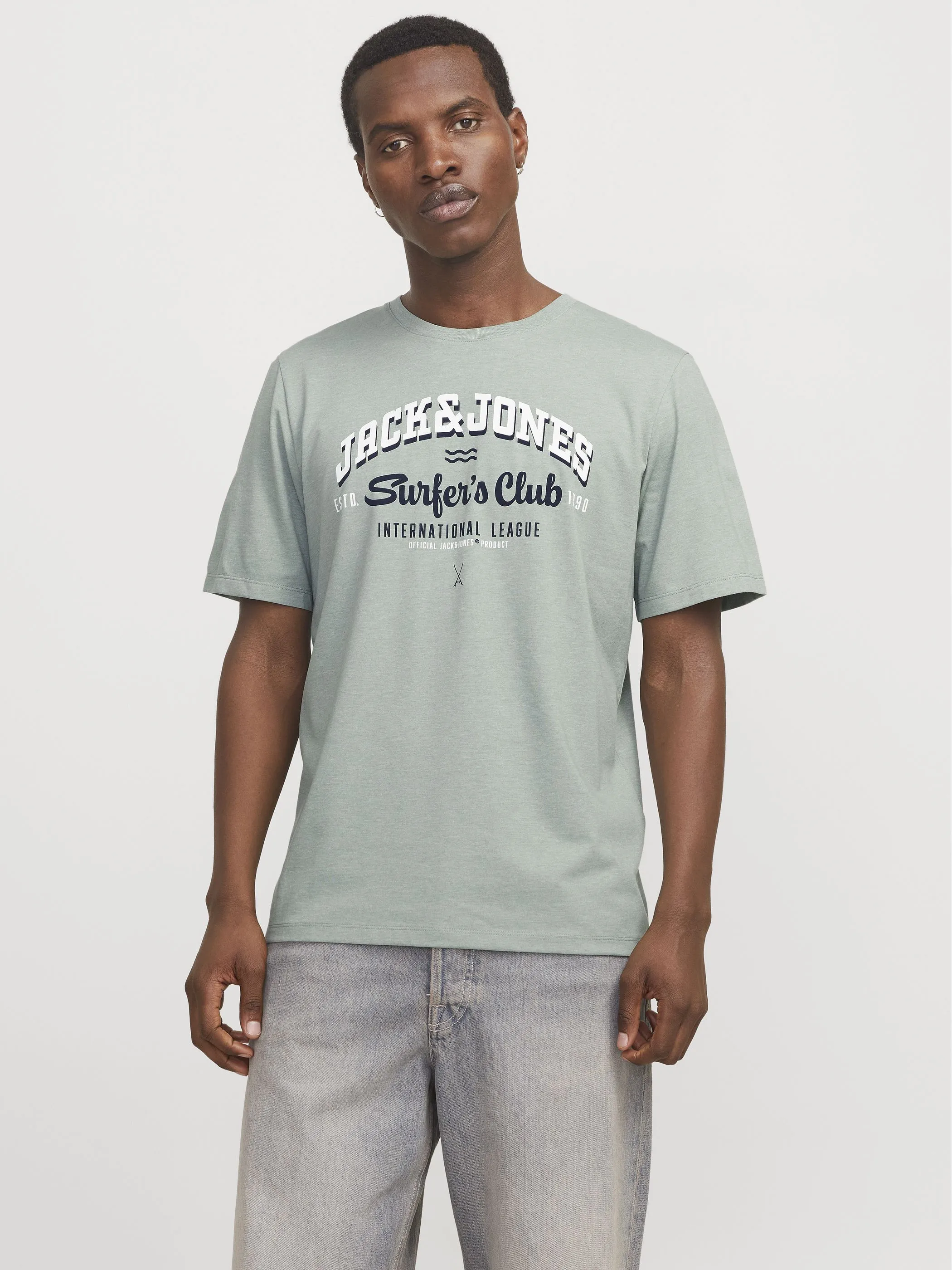 Jack Jones 12268267 JJELOGO TEE SS O-NECK Grün 903461 176366001 5