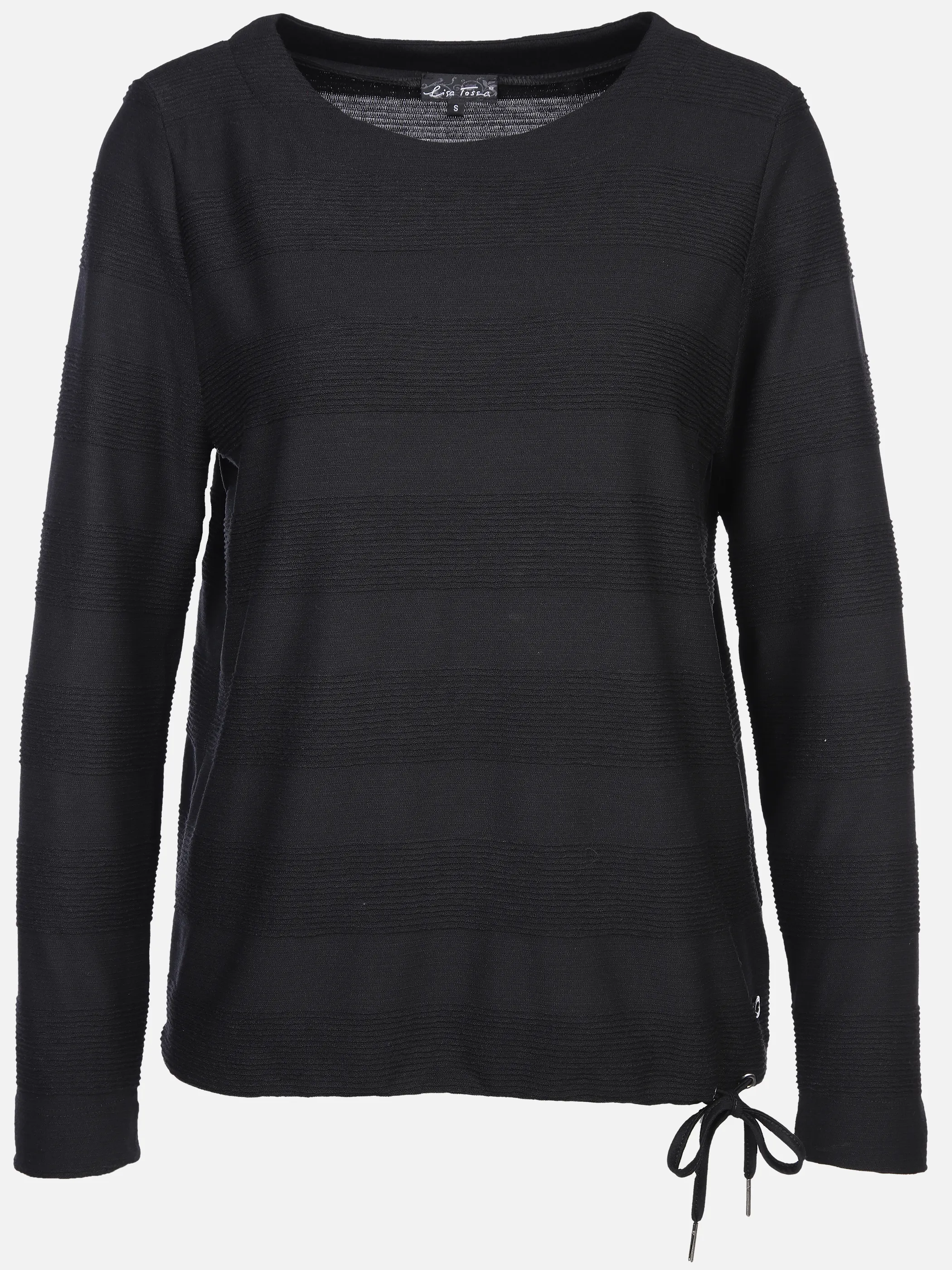 Lisa Tossa Da-Struktur-Ringel-Shirt Schwarz 897652 SCHWARZ 1