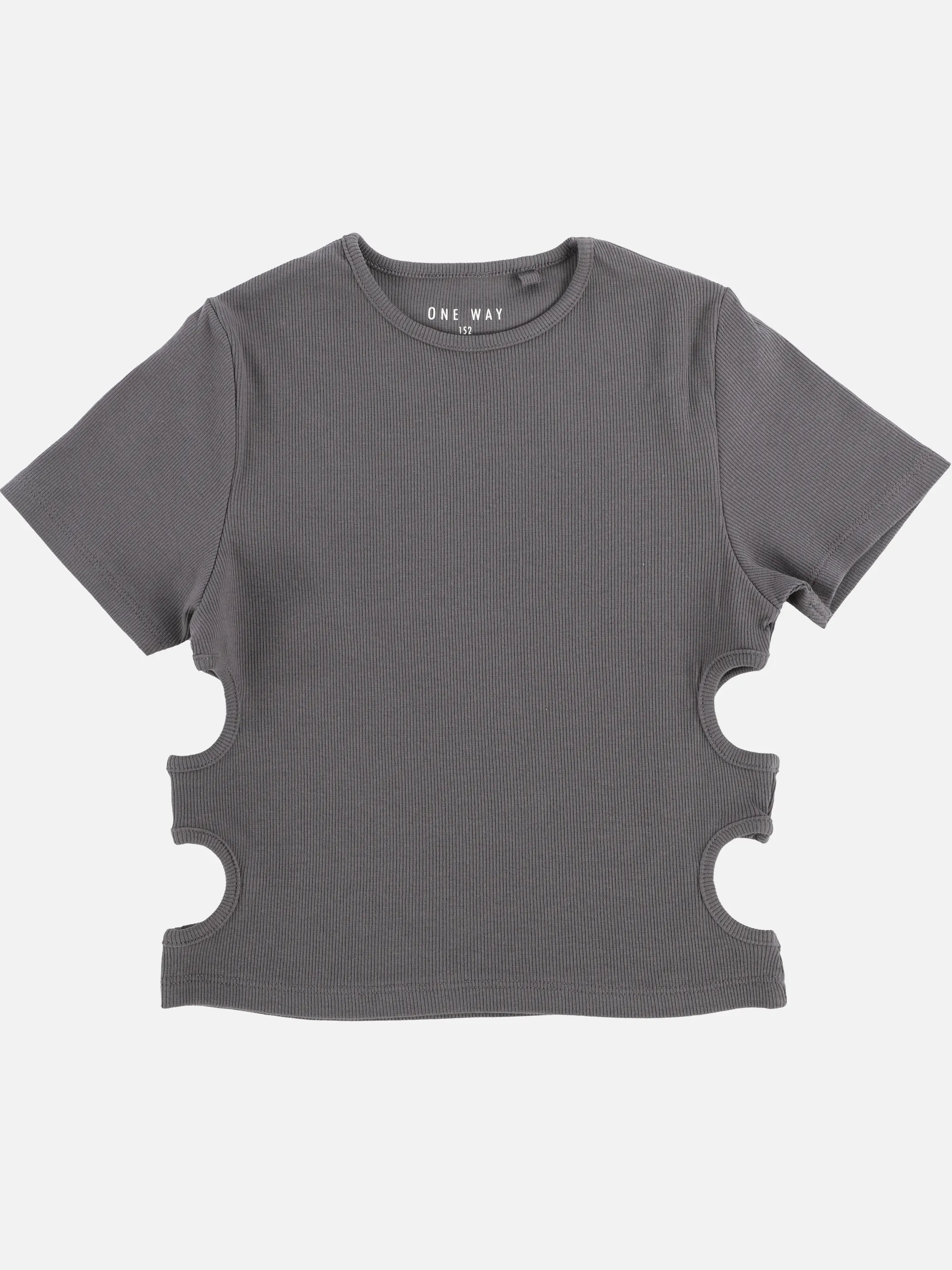 One Way JM Cut-out T-Shirt in dunkelgrau Grau 907397 DUNKELGRAU 4