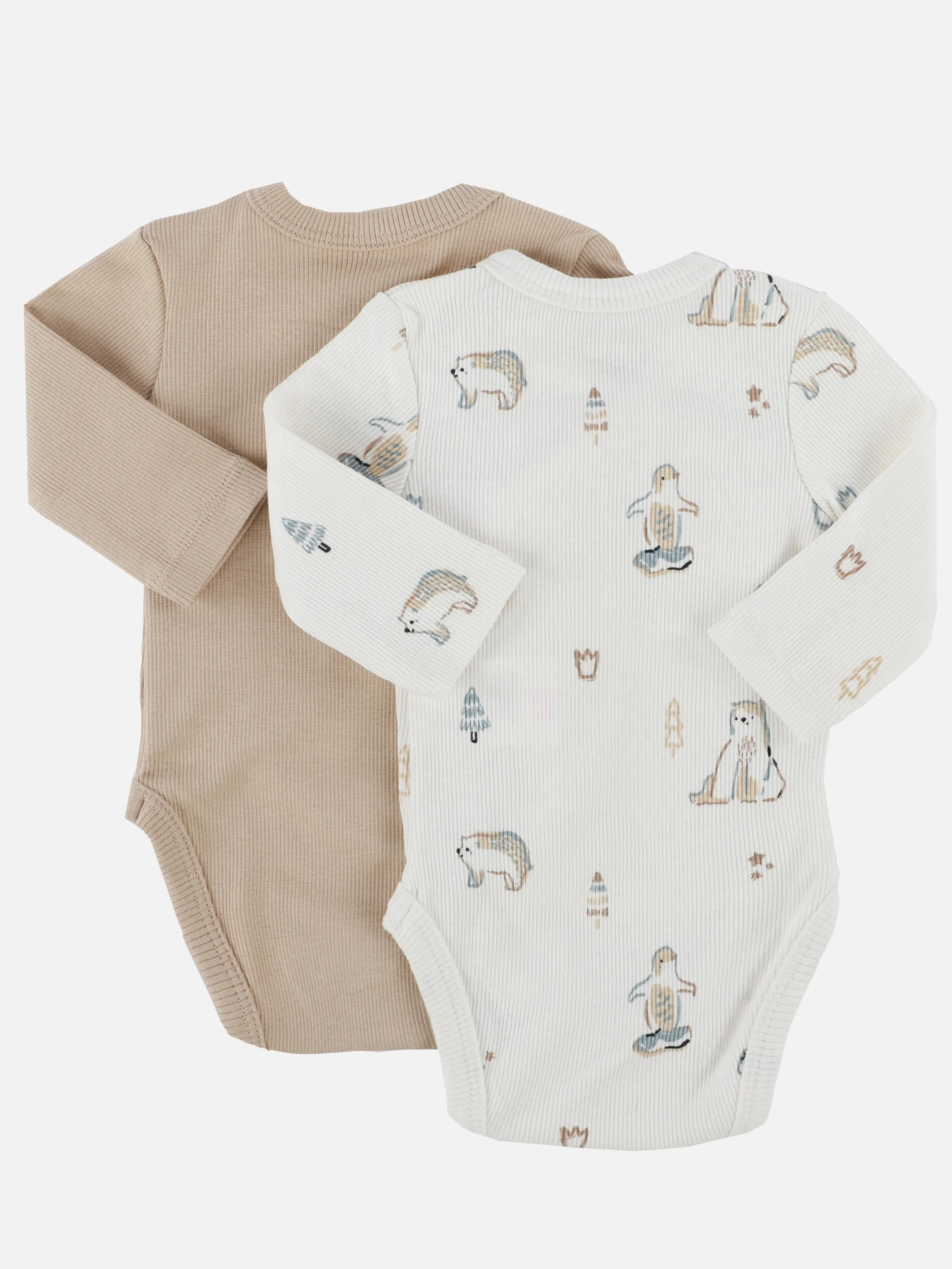 Bubble Gum BJ 2 Pcs Pack Wrap Body mit Eisbär/Pinguin/Tannen Weiß 915182 WEIß/TAUPE 2