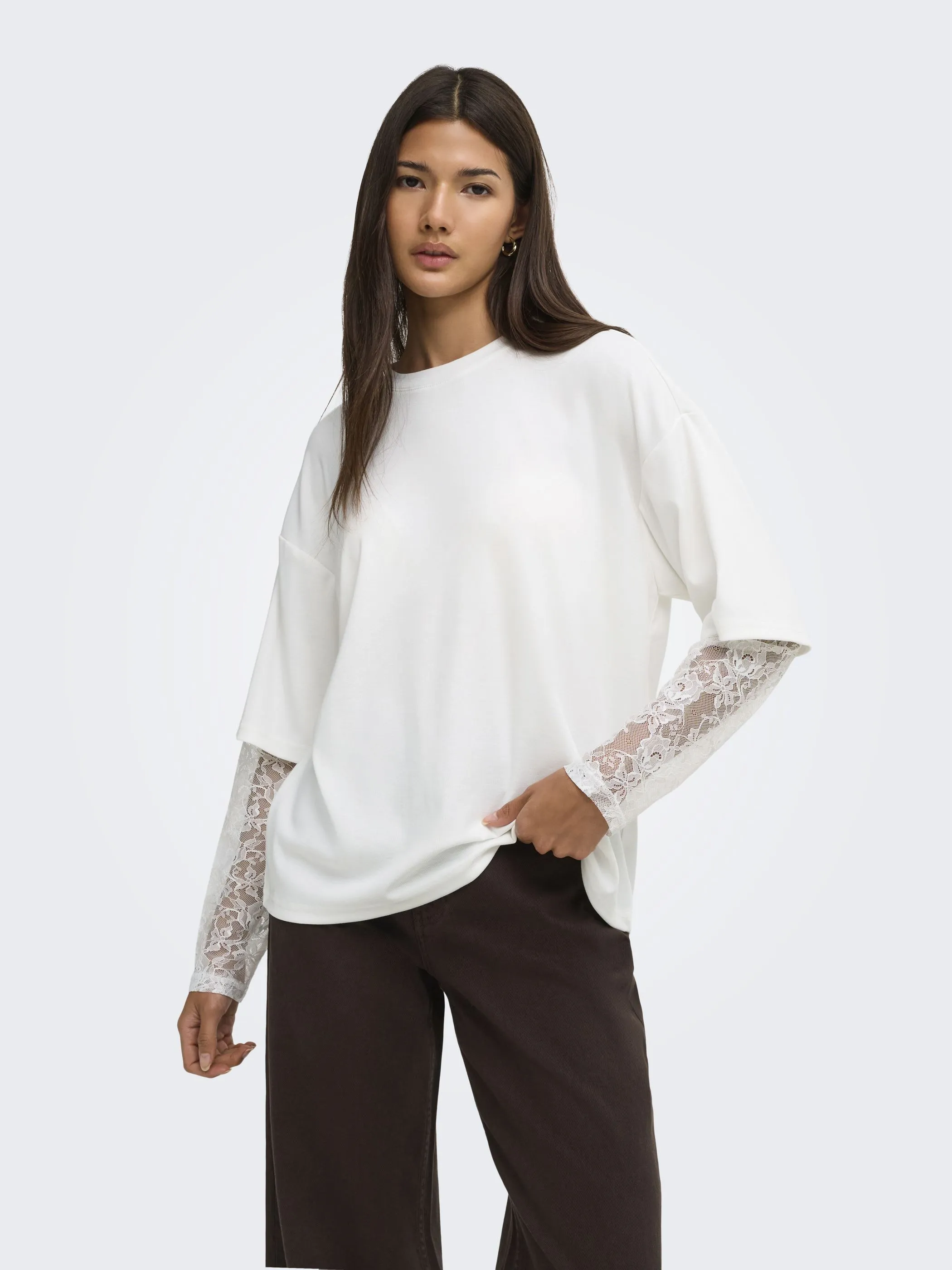 Only 15381333 ONLTAHLIA L/S LACE TO Weiß 931453 177922001 1