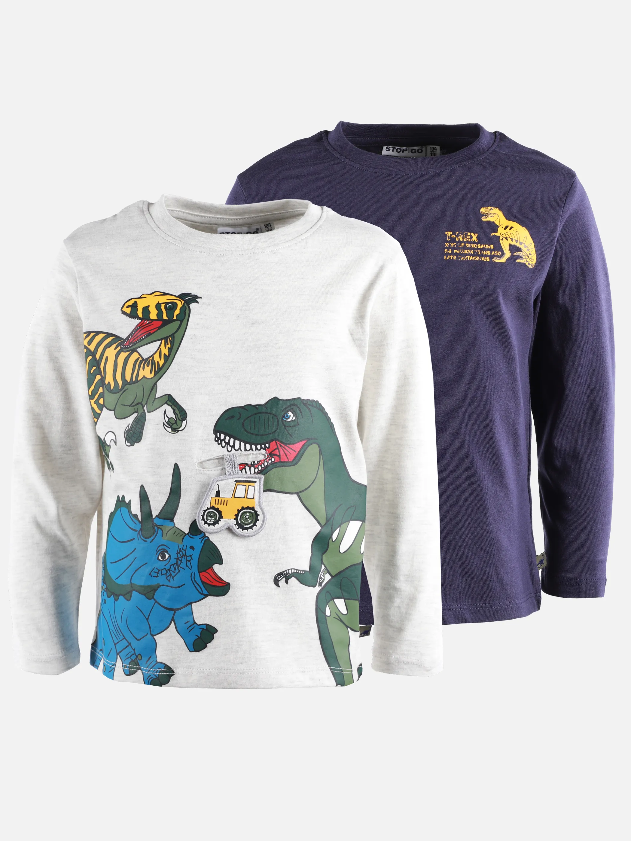 Stop + Go KJ 2er Pack T-Shirt mit Frontprint in blau + grün Grün 899844 GRÜN 1