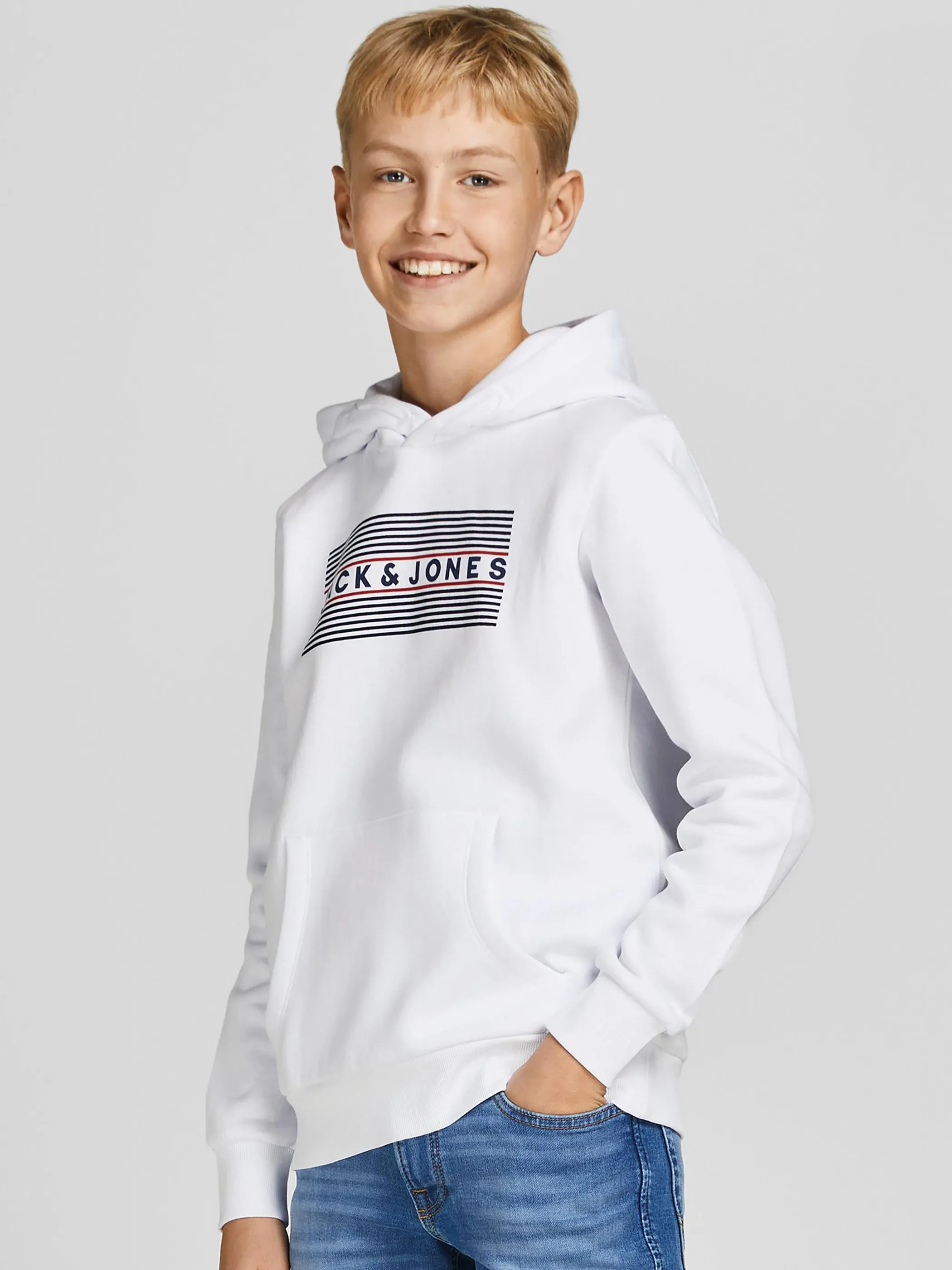 Jack&Jones Junior 12152841 JJECORP LOGO SWEAT HO Weiß 847246 178074008 3