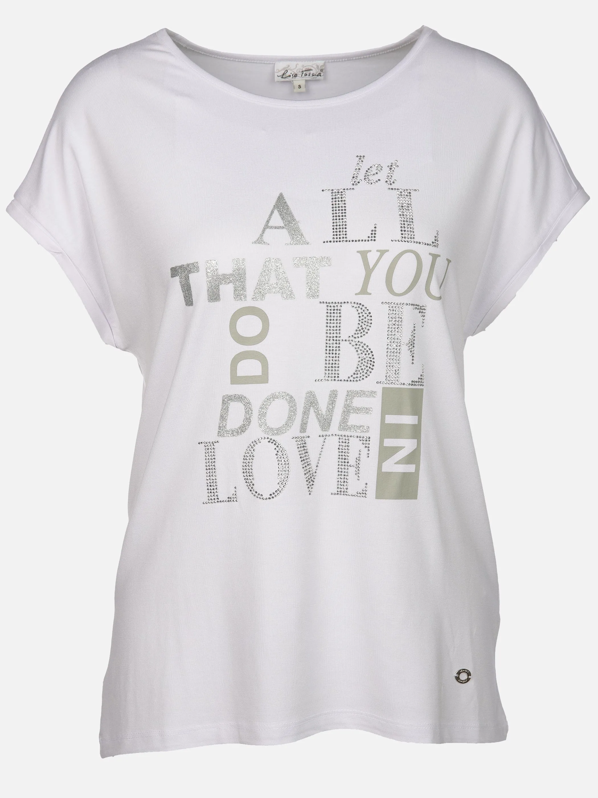 Lisa Tossa Da-Shirt m. Glitzersteine Weiß 908154 WHITE 1 Lisa Tossa Da-Shirt m. Glitzersteine Weiß 908154 WHITE 1