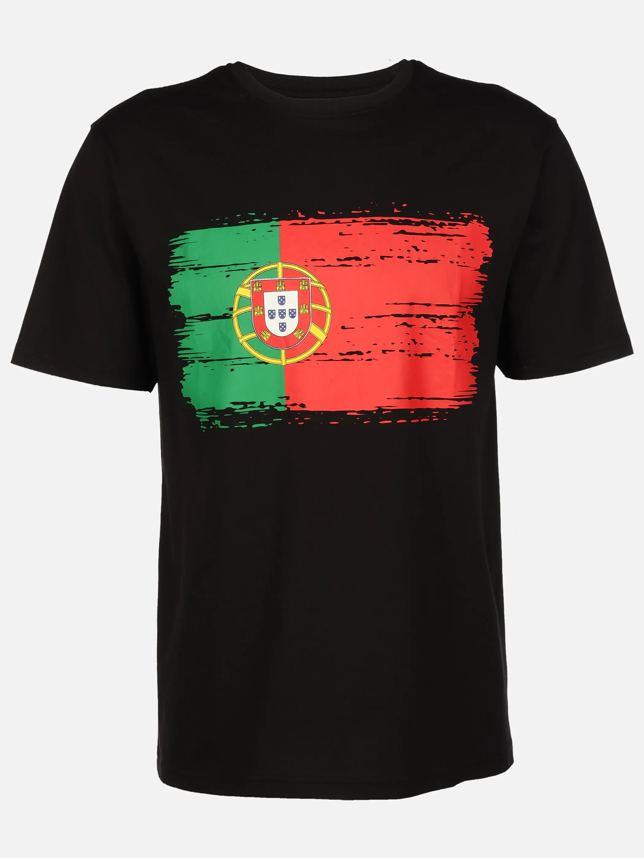 Grinario Sports Unisex Fan-T-Shirt, Portugal Schwarz 927463 BLACK PT 1