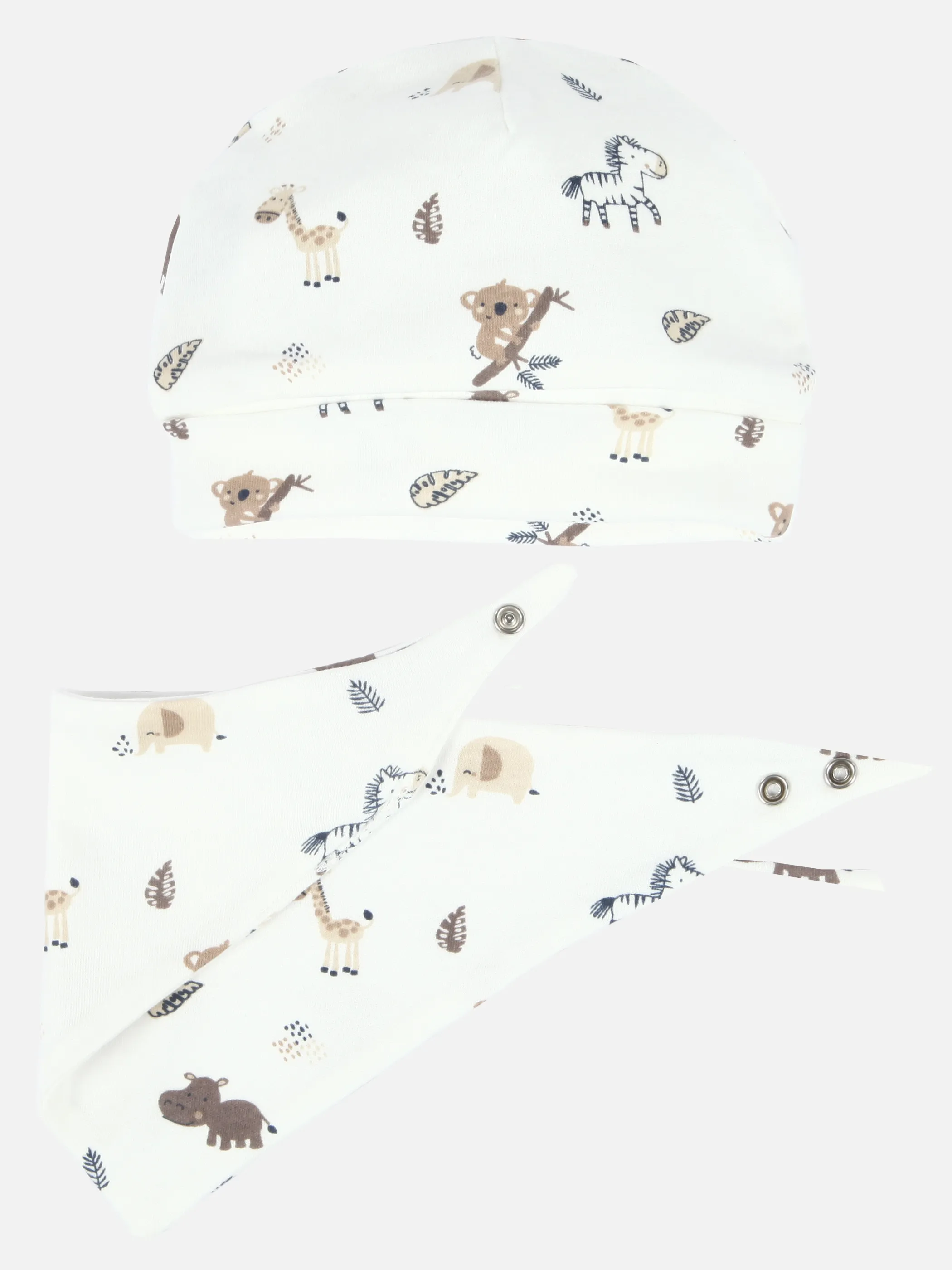 Bubble Gum BU Set aus Mütze und Halstuch in weiß mit AOP Weiß 892752 WEIß 2 Bubble Gum BU Set aus Mütze und Halstuch in weiß mit AOP Weiß 892752 WEIß 2