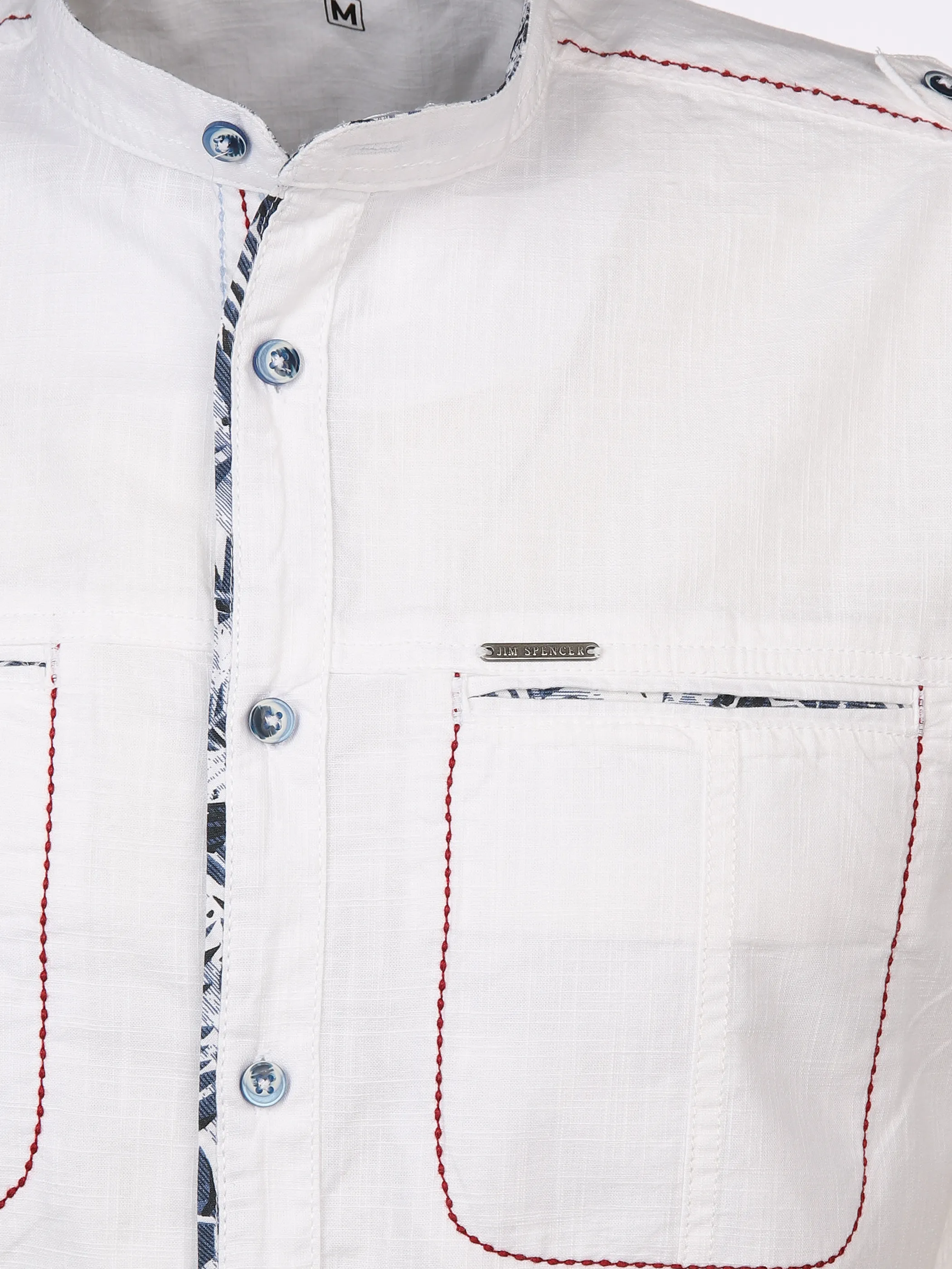 Jim Spencer He. Stehkragenhemd 1/2 Arm Weiß 894398 WHITE 3 Jim Spencer He. Stehkragenhemd 1/2 Arm Weiß 894398 WHITE 3