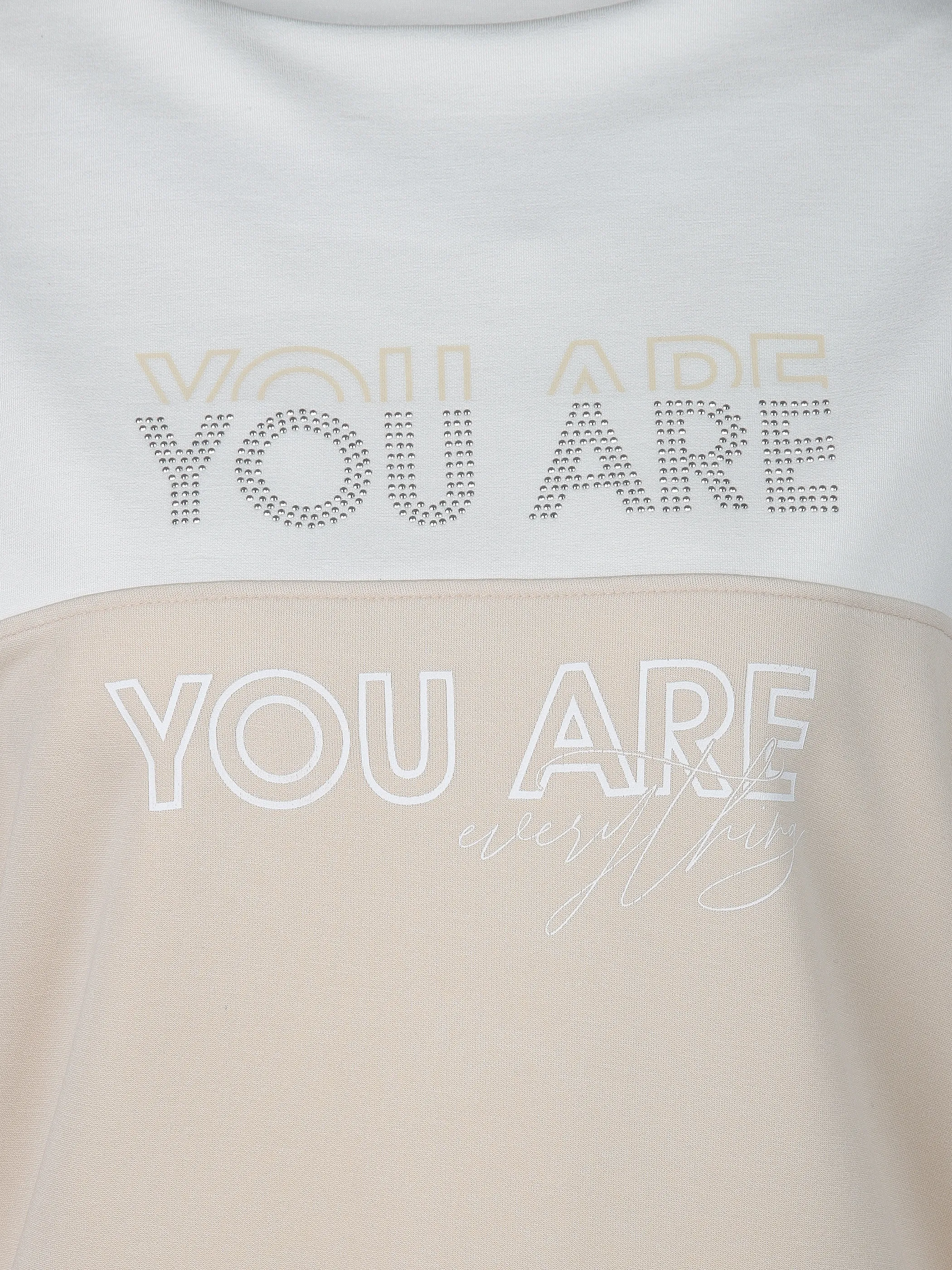 Lisa Tossa Da-Silk Look Sweatshirt Beige 916304 MOONBEAM/C 3