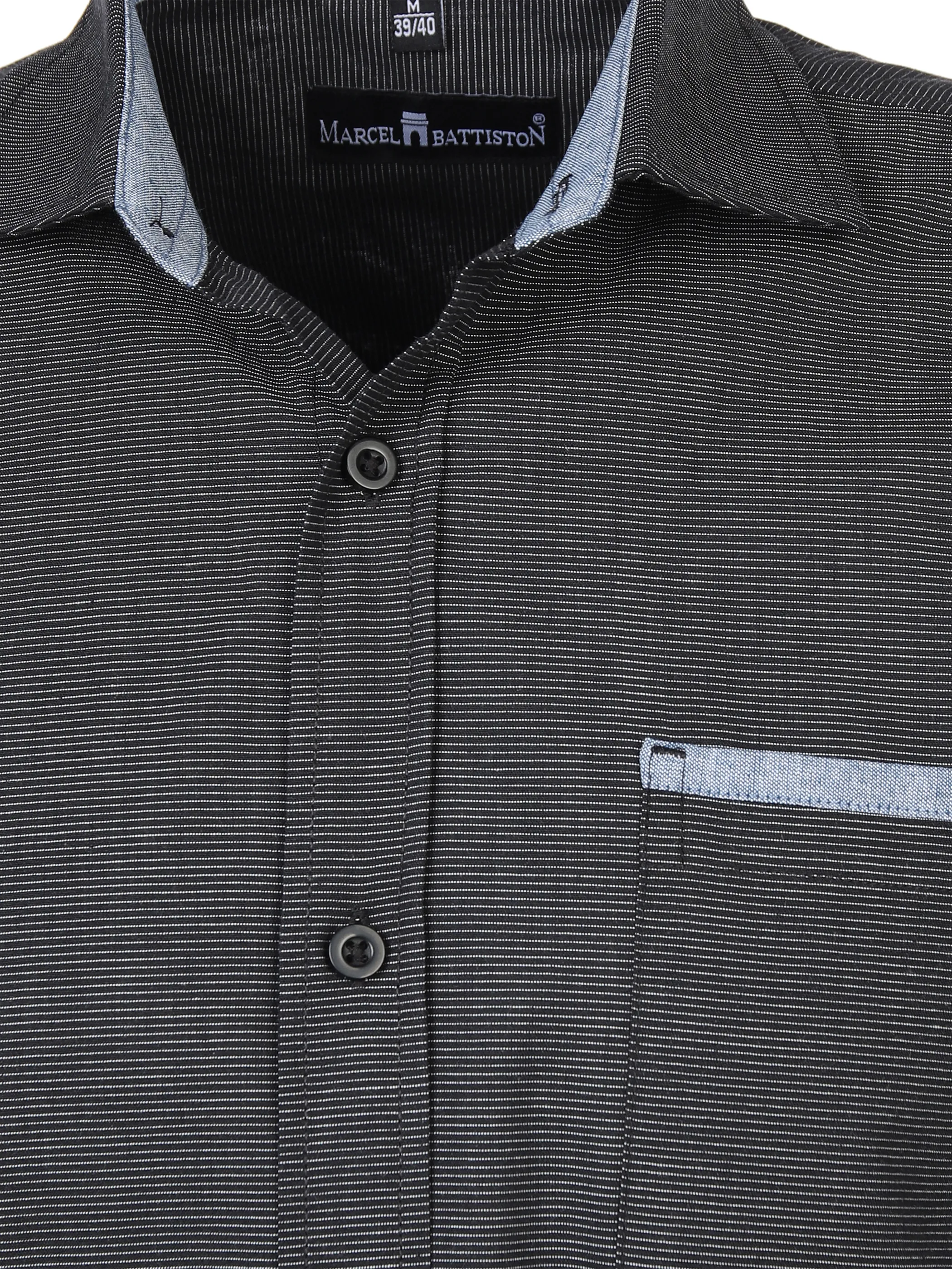 Marcel Battiston He. Freizeithemd 1/2 Arm slub Schwarz 863149 BLACK 3 Marcel Battiston He. Freizeithemd 1/2 Arm slub Schwarz 863149 BLACK 3