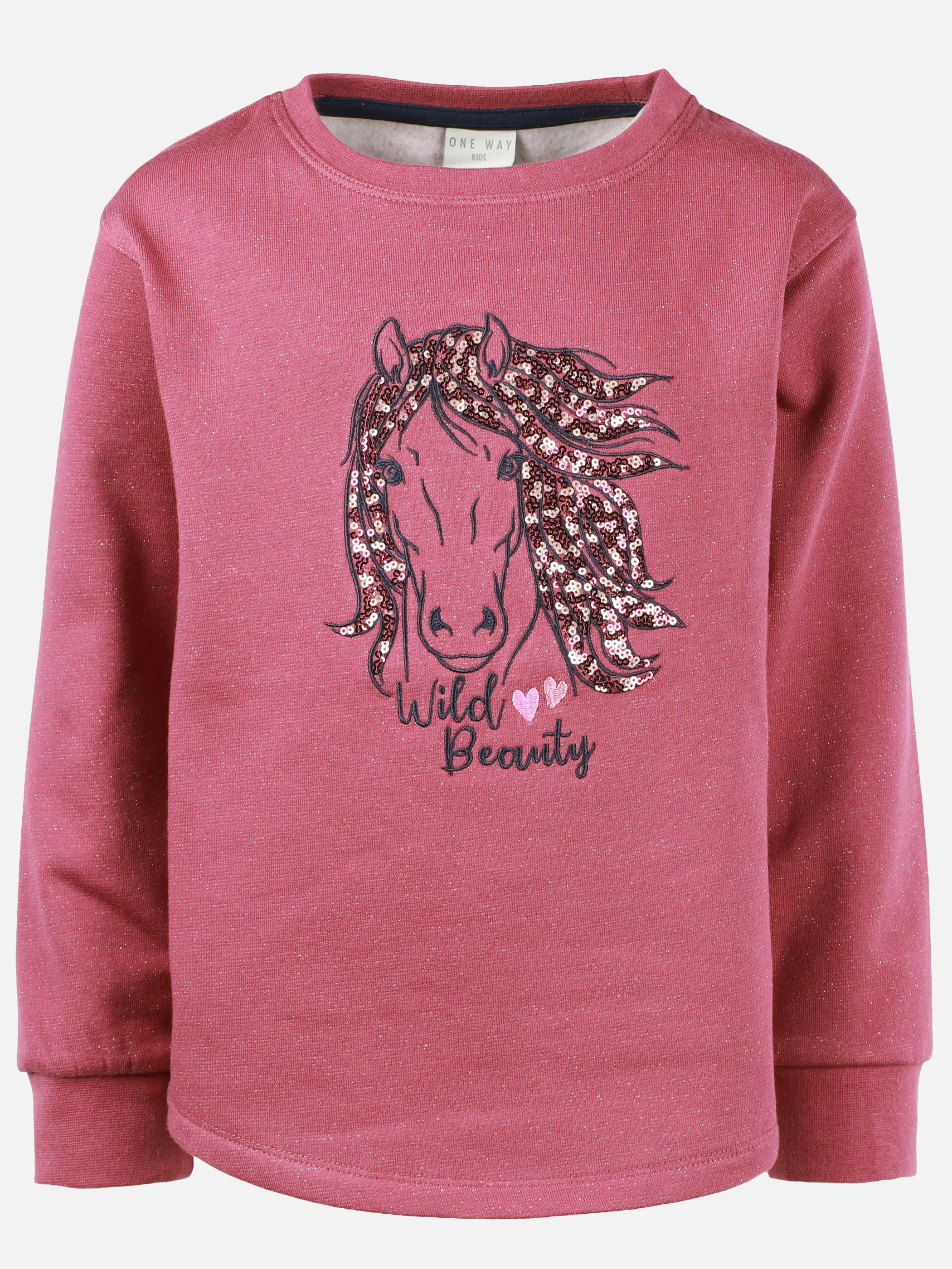 One Way KM Sweatshirt mit Einhorn EMB in lila Pink 929974 PINK 1