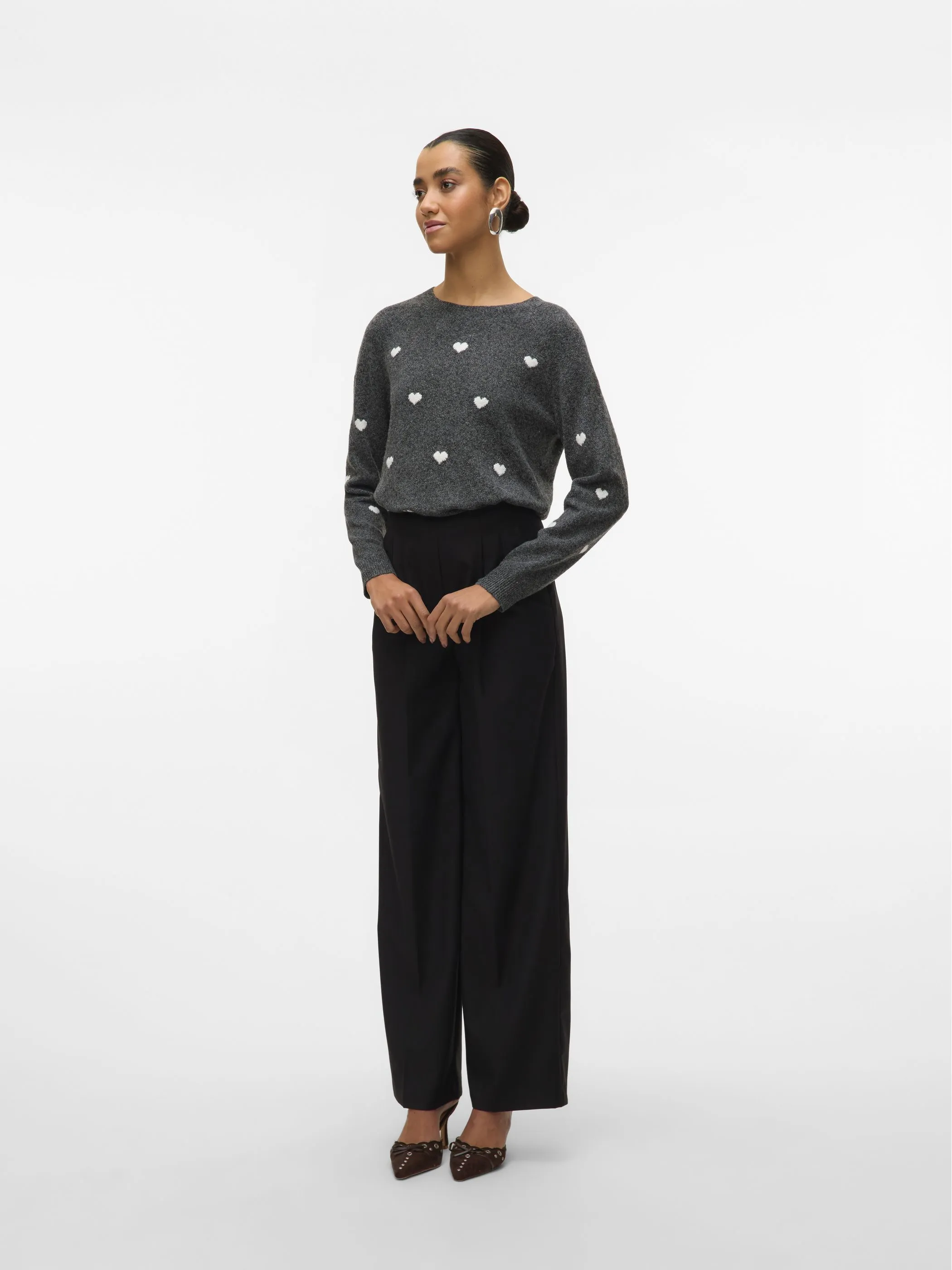 Vero Moda 10330790 VMDOFFY INTARSIA LS O Grau 913125 178996001 4