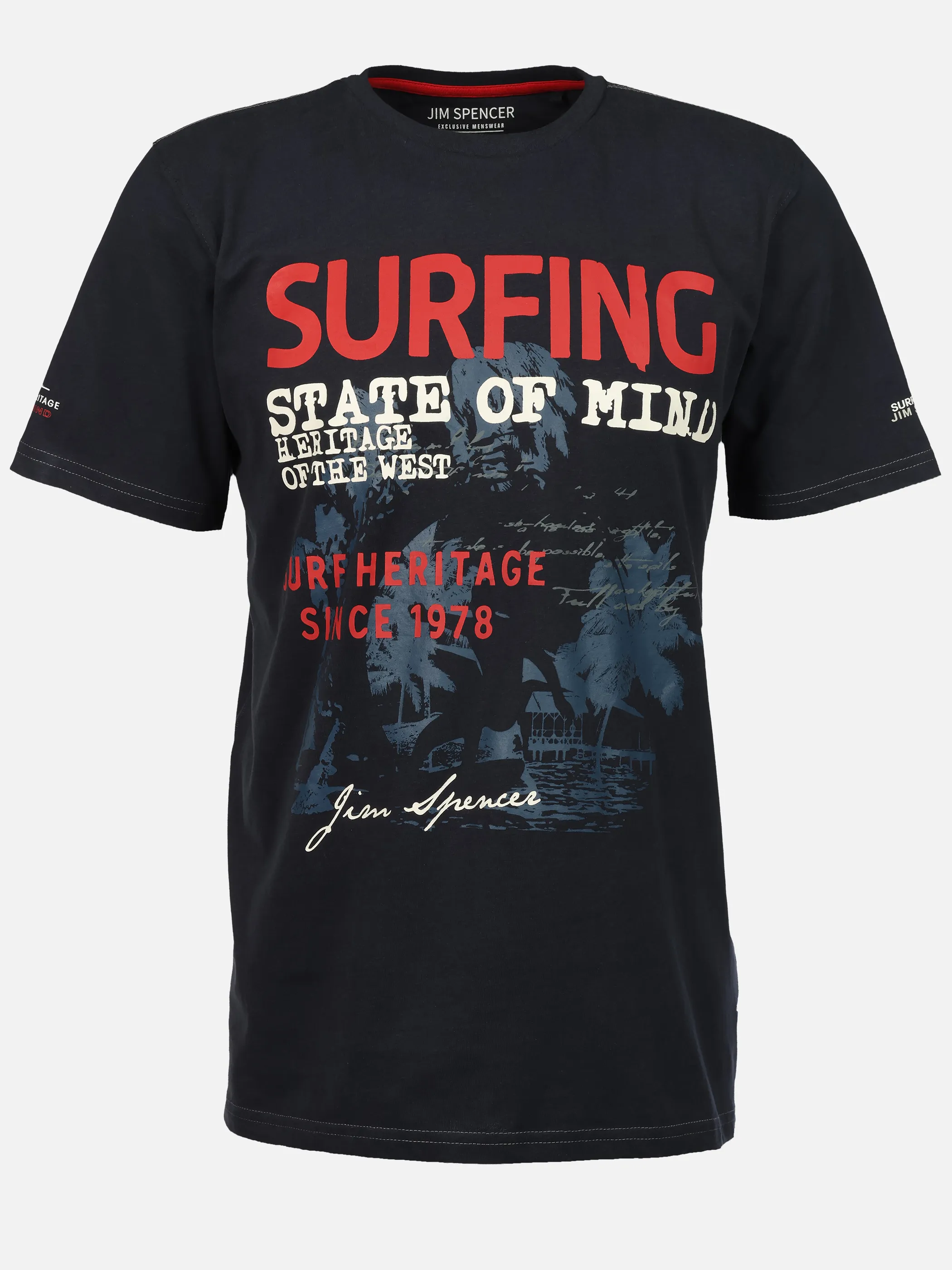 Jim Spencer He. T-Shirt 1/2 Arm print Blau 926456 NAVY 1