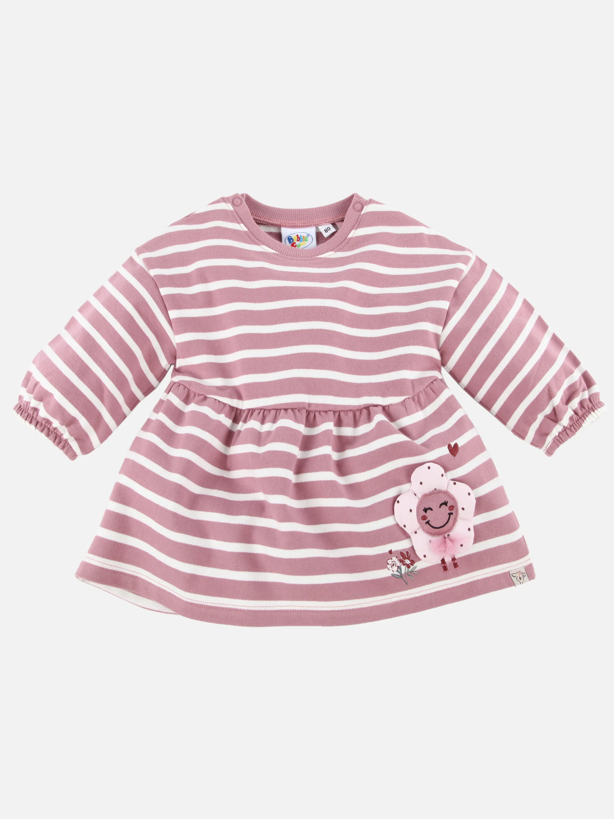 Bubble Gum BM Tunica Sweat mit Steifen und Blumen Print Weiß 913593 WEIß/ROSÉ 1