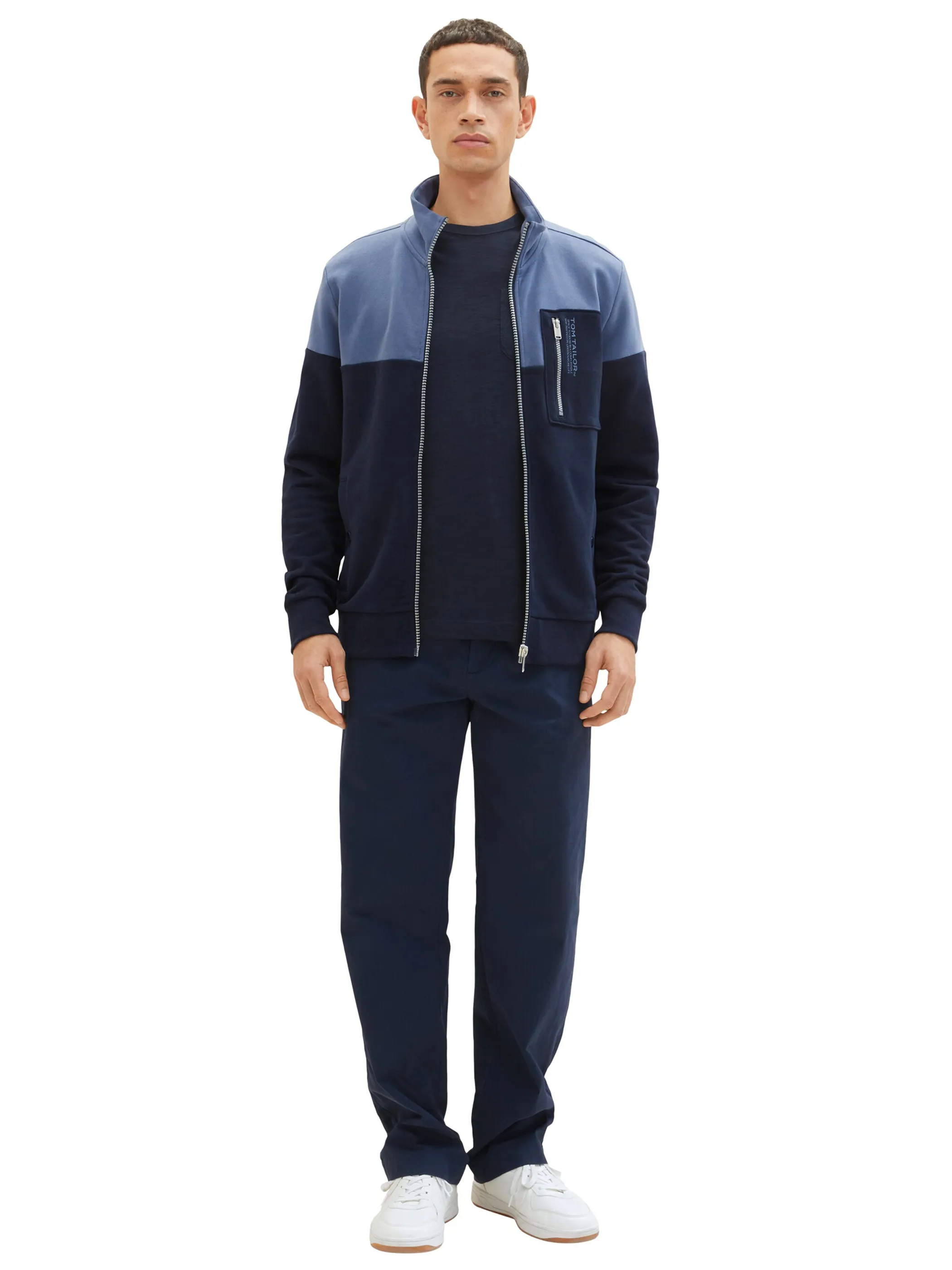 Tom Tailor 1035681 color block sweat jacket Blau 874960 10668 4 Tom Tailor 1035681 color block sweat jacket Blau 874960 10668 4