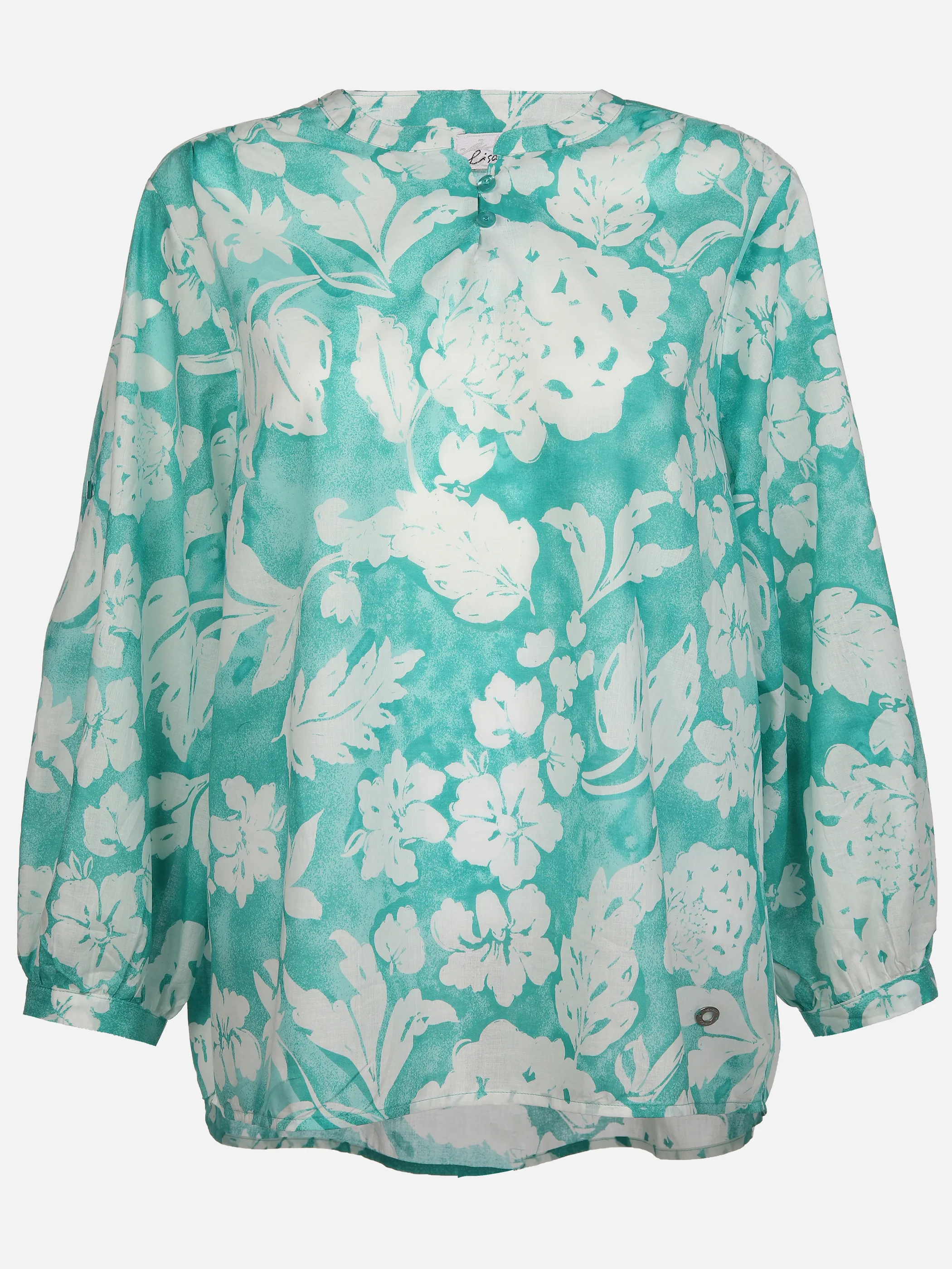 Lisa Tossa Da-Bluse mit Krempelarm Türkis 890208 AQUA 1 Lisa Tossa Da-Bluse mit Krempelarm Türkis 890208 AQUA 1
