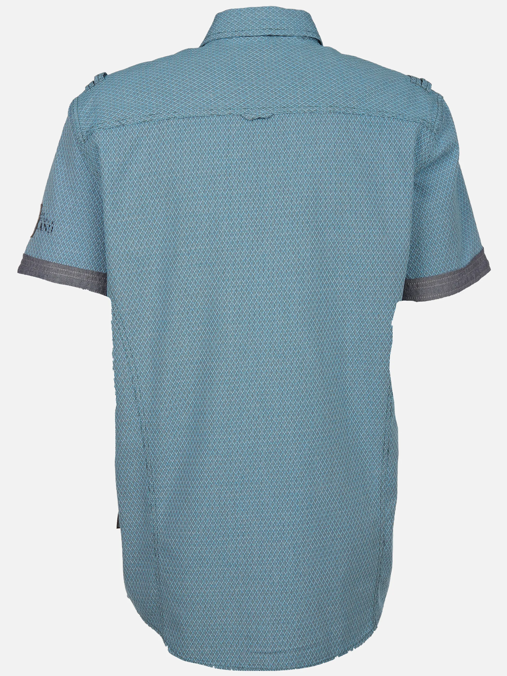 Jim Spencer He. Freizeithemd 1/2 Arm slub Blau 910899 OCEAN 2