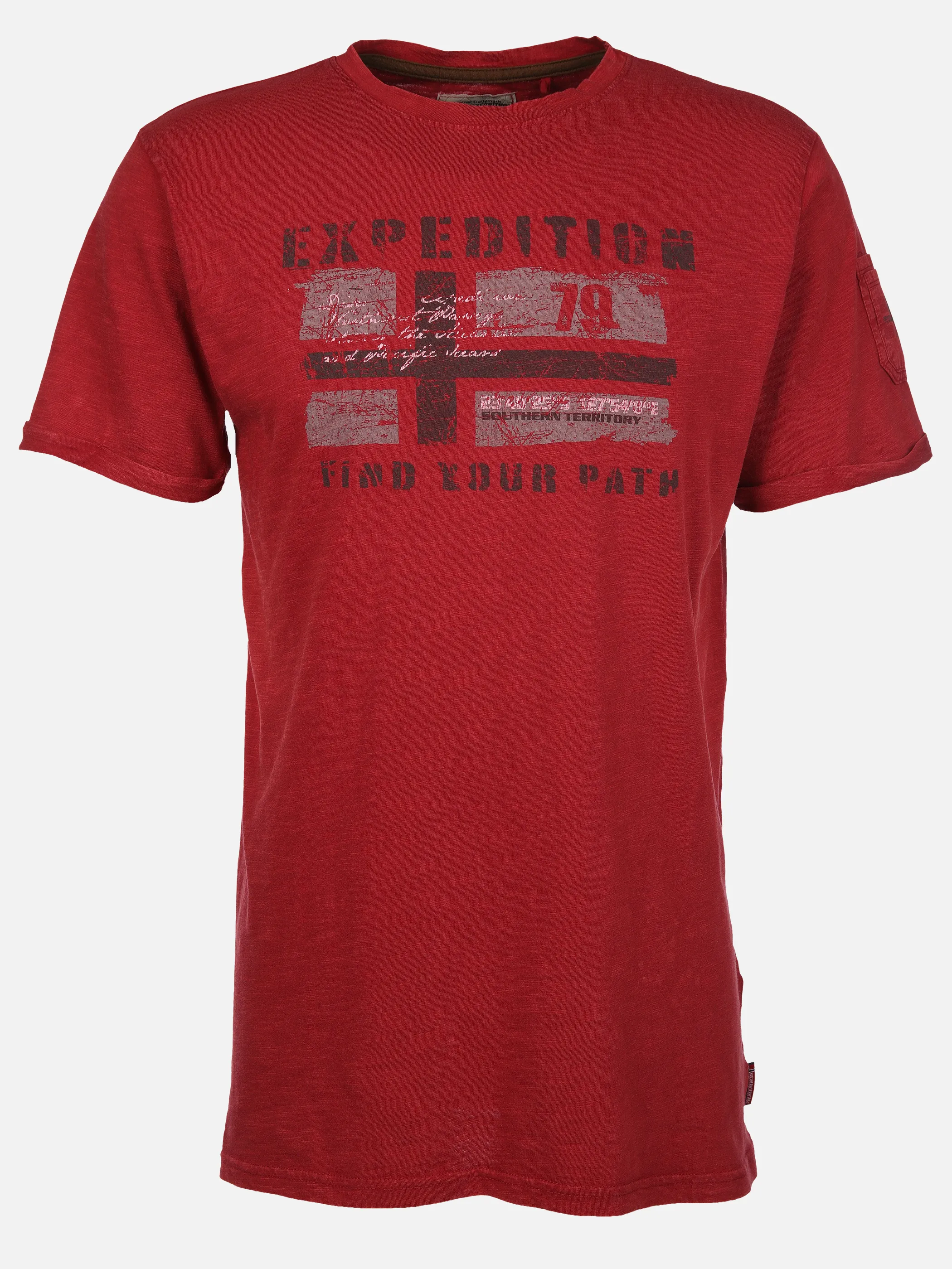 Southern Territory He. T-Shirt 1/2 Arm Logo oilwash Rot 905105 DK RED 1