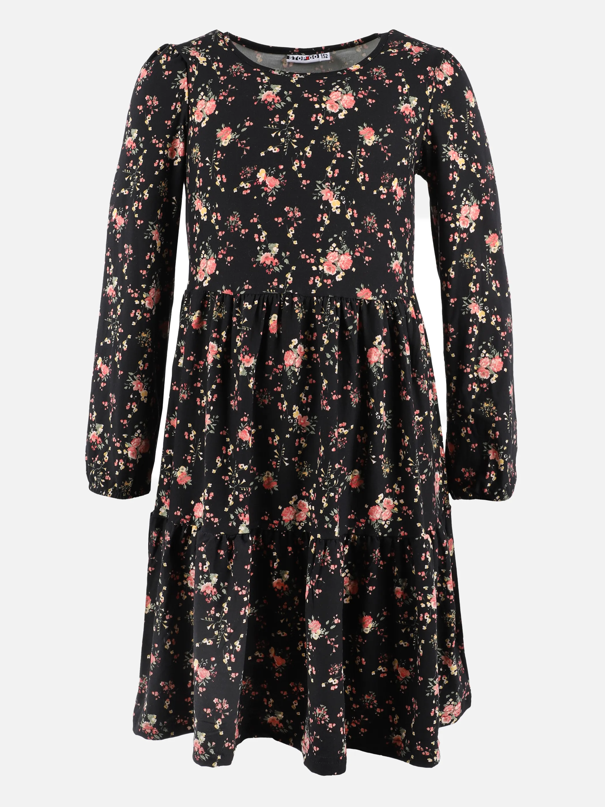Stop + Go TG Kleid in schwarz AOP Blumen Schwarz 869042 SCHWARZ 1