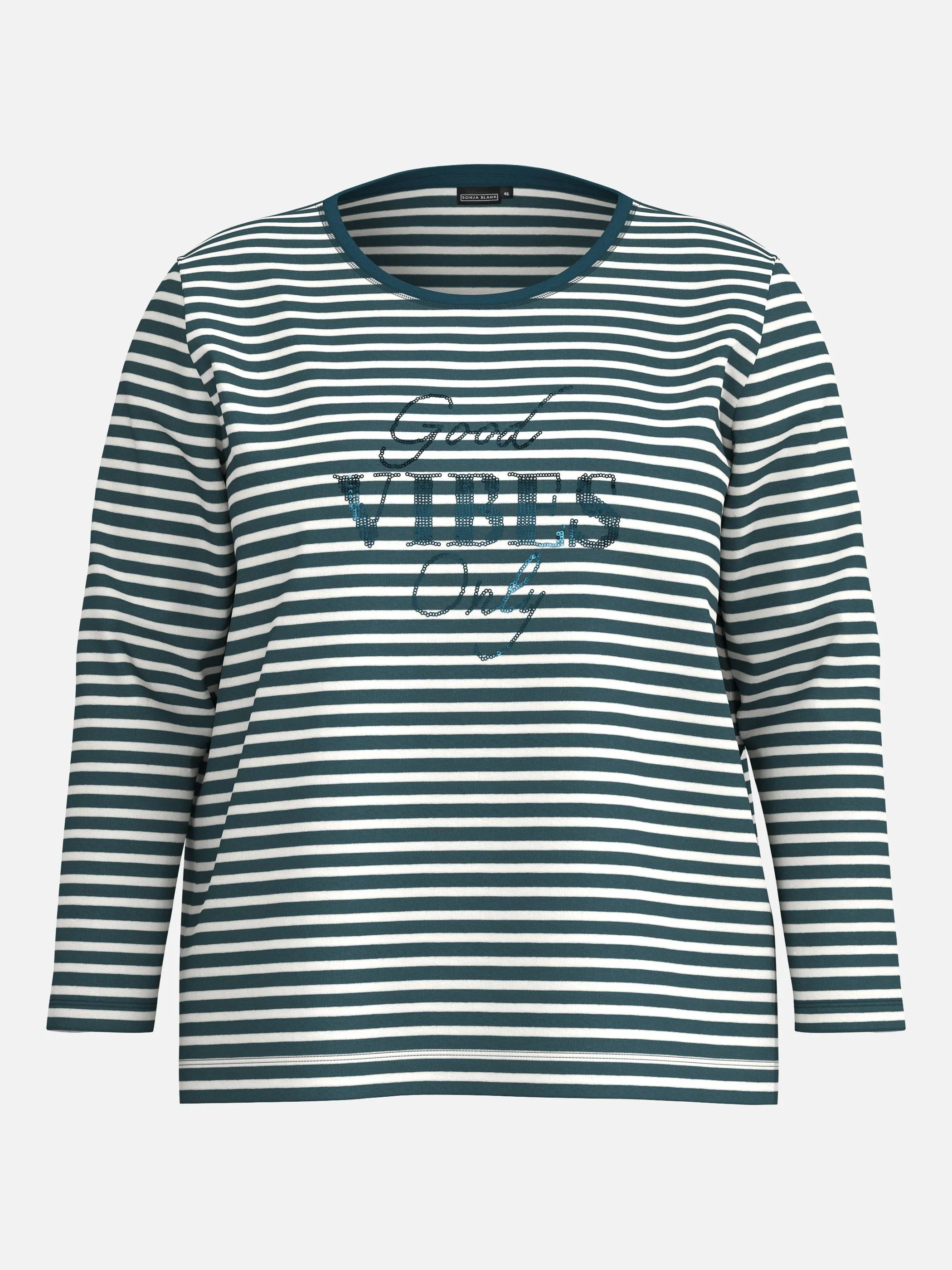Sonja Blank Da-gr.Gr. Streifenshirt Türkis 930000 PETROLSTRI 1