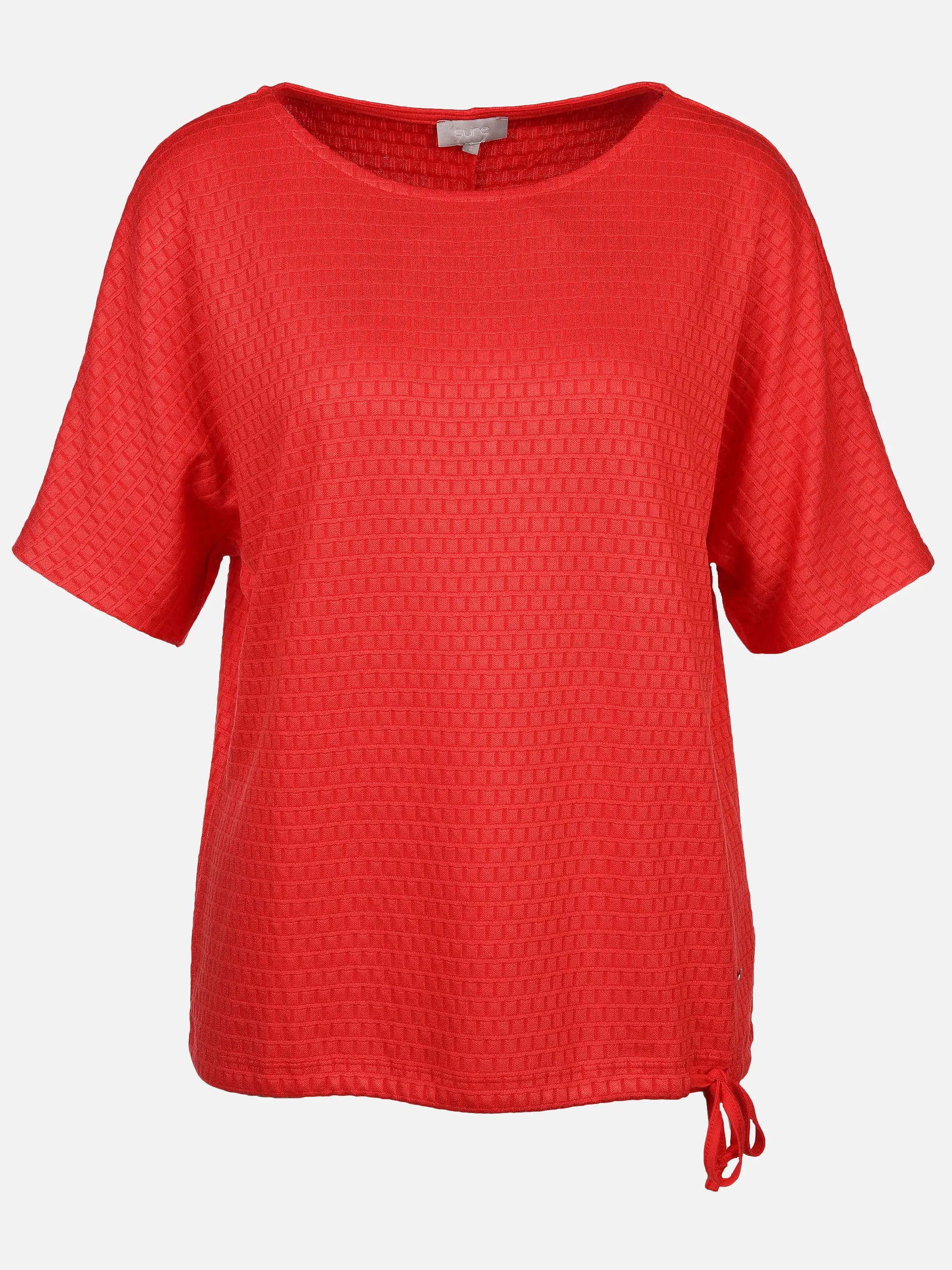 Sure Da-Struktur-Jacquard-Shirt Rot 889313 TOMATO 1