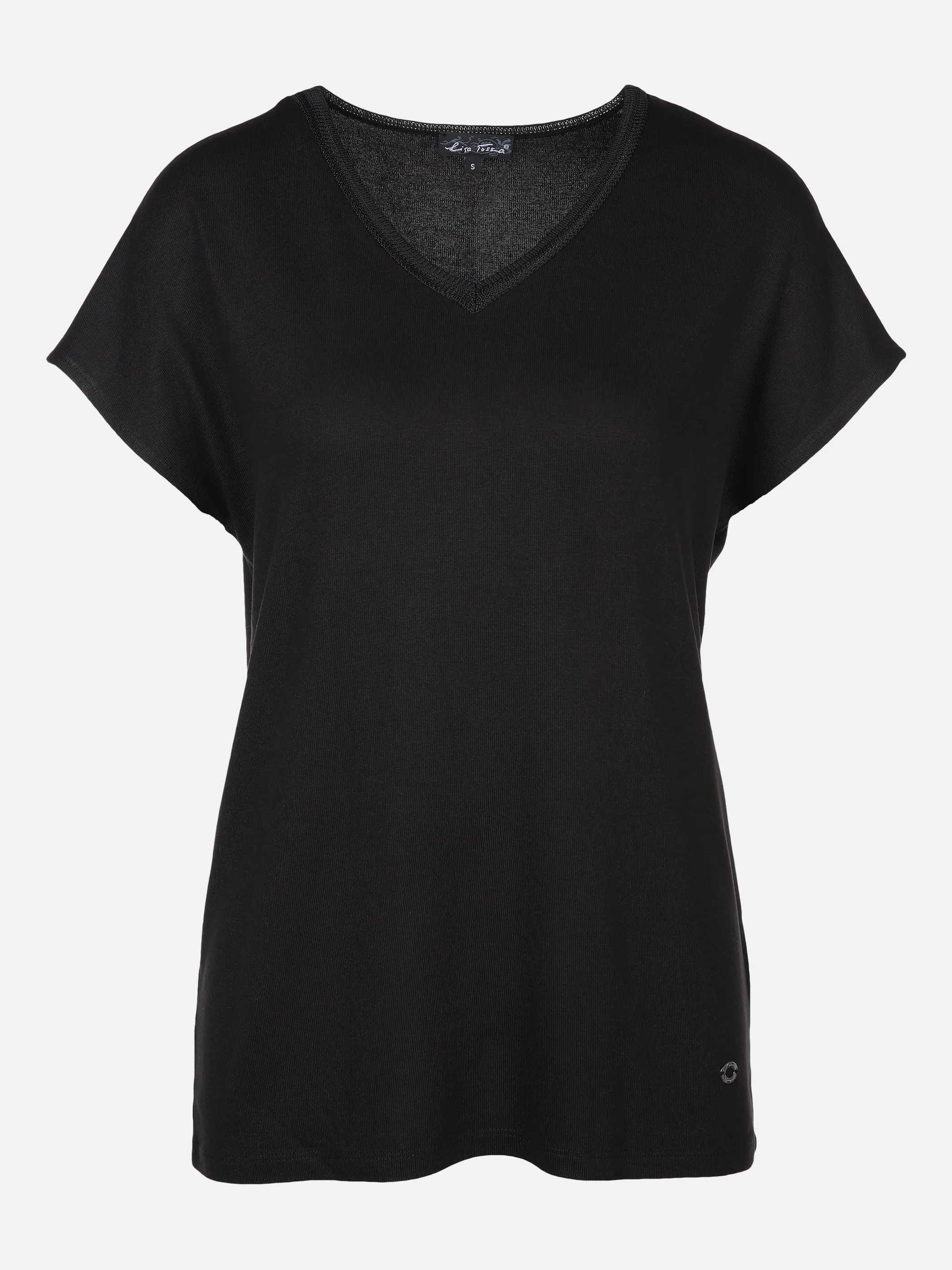 Lisa Tossa Da-T-Shirt m.V-Ausschnitt Schwarz 877642 SCHARZ 1 Lisa Tossa Da-T-Shirt m.V-Ausschnitt Schwarz 877642 SCHARZ 1