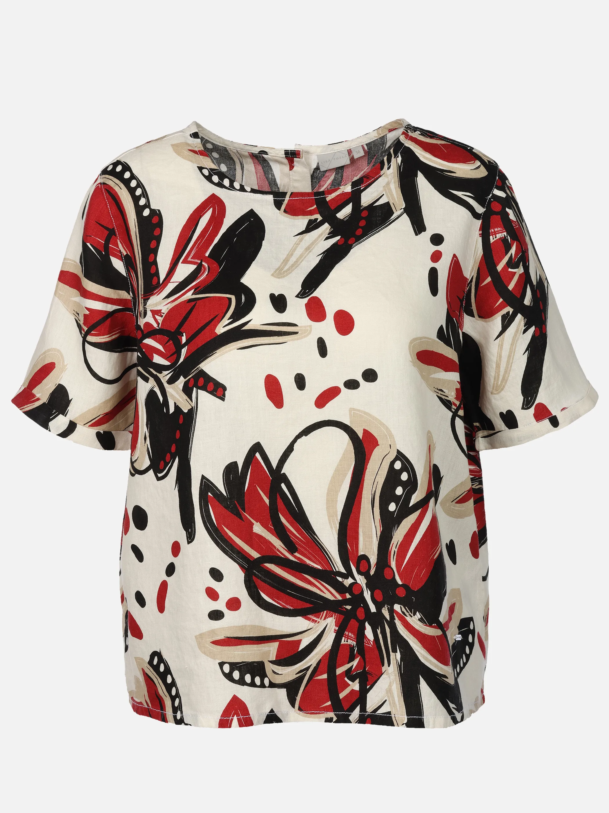Lisa Tossa Da-Leinenbluse m. Print Rot 921022 ROT 1