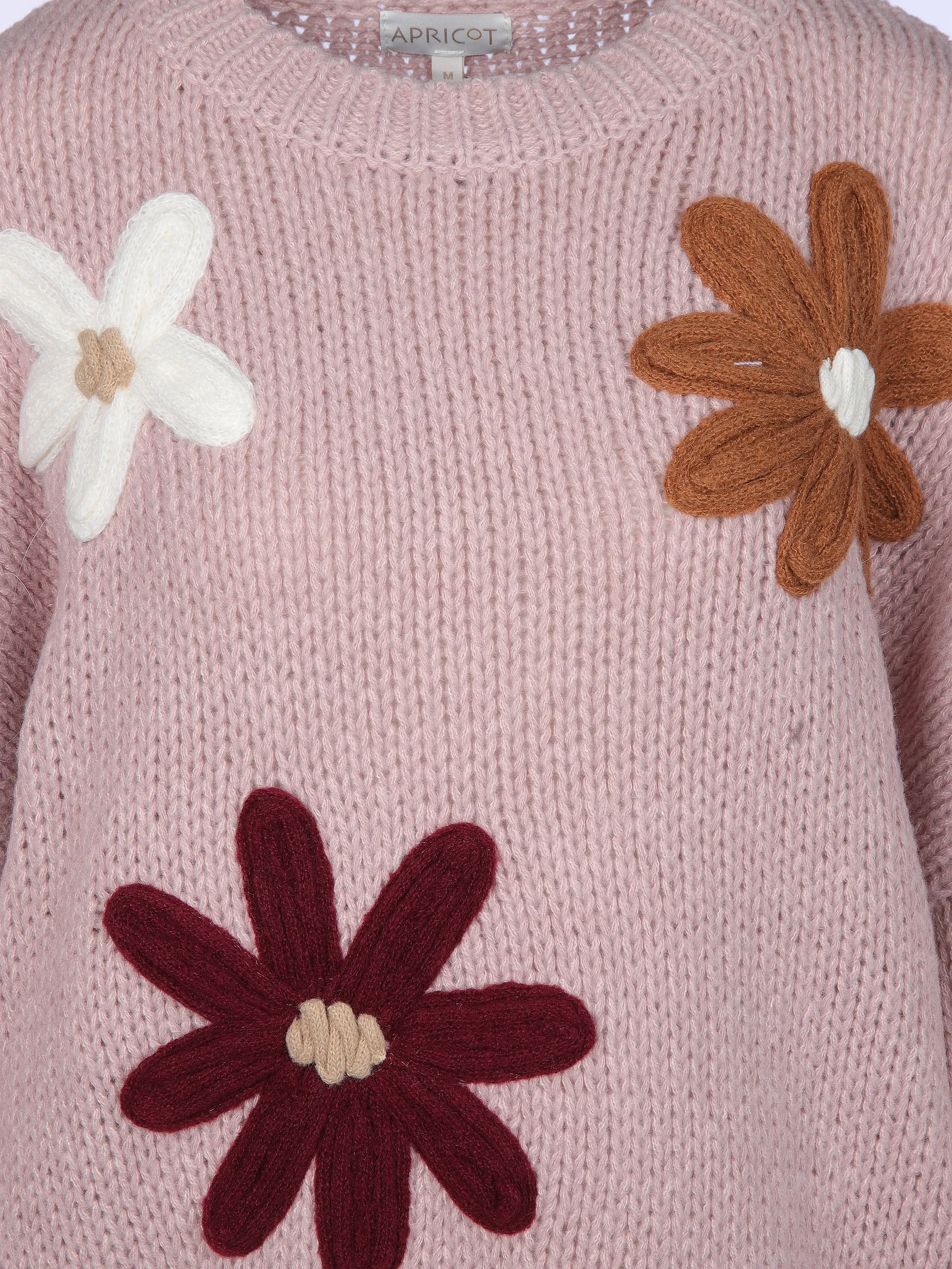 Apricot X124084 Apricot Embroidered Daisies O/S Jumper Pink 922464 PNK 3 Apricot X124084 Apricot Embroidered Daisies O/S Jumper Pink 922464 PNK 3