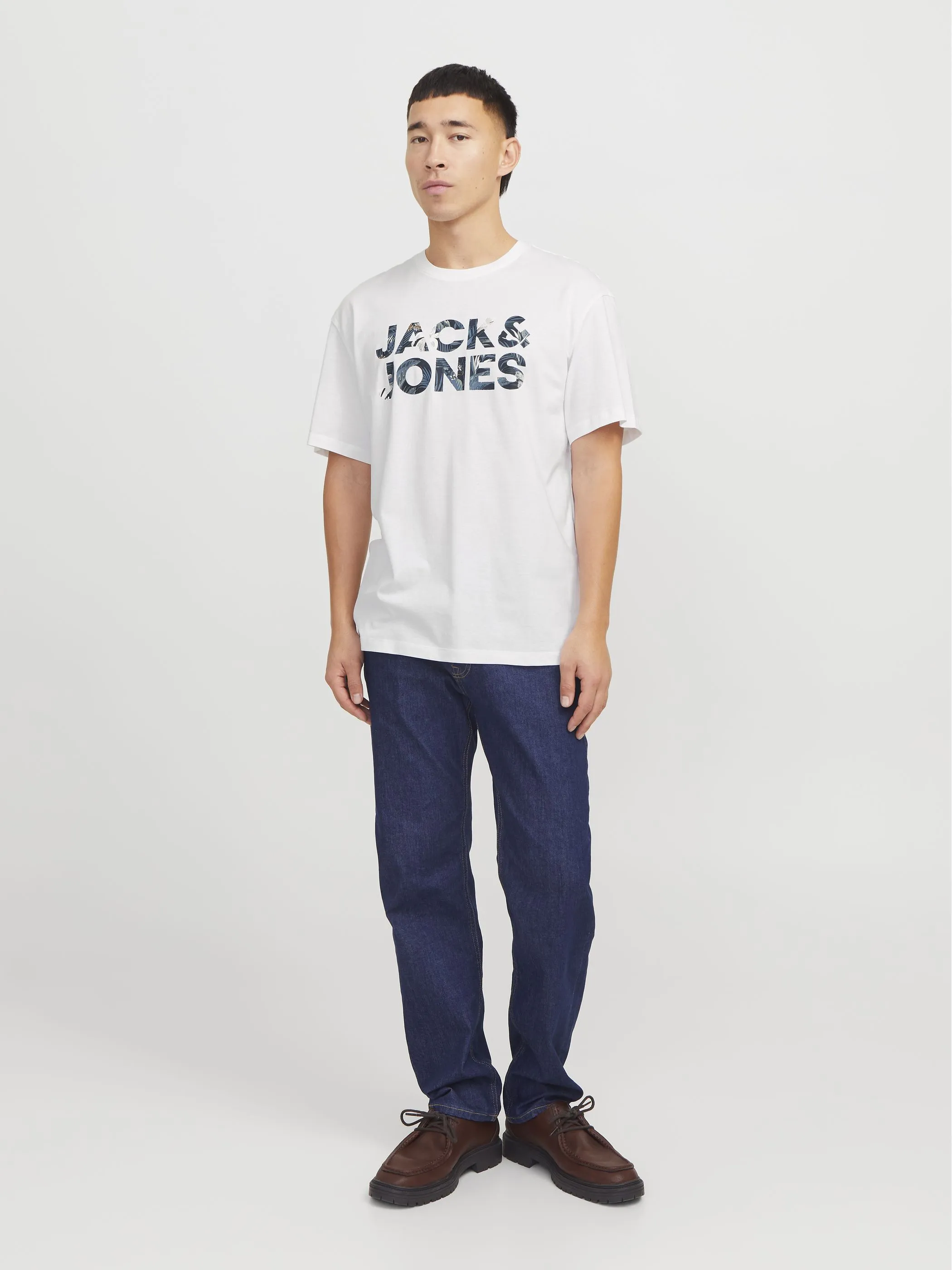 Jack Jones 12268127 JJEBRYAN CORP LOGO TE Weiß 903404 178074 4